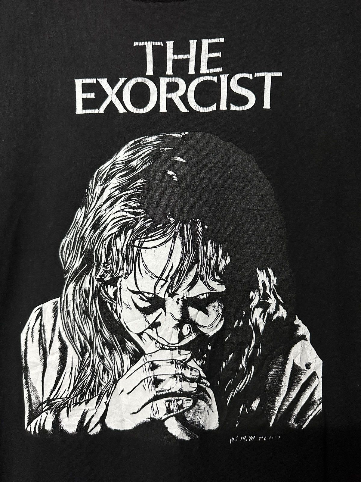 Expert Horror Vintage Movie The Exorcist Bootleg By Broadway Faded Tee Size US XXL / EU 58 / 5 - 2 Thumbnail