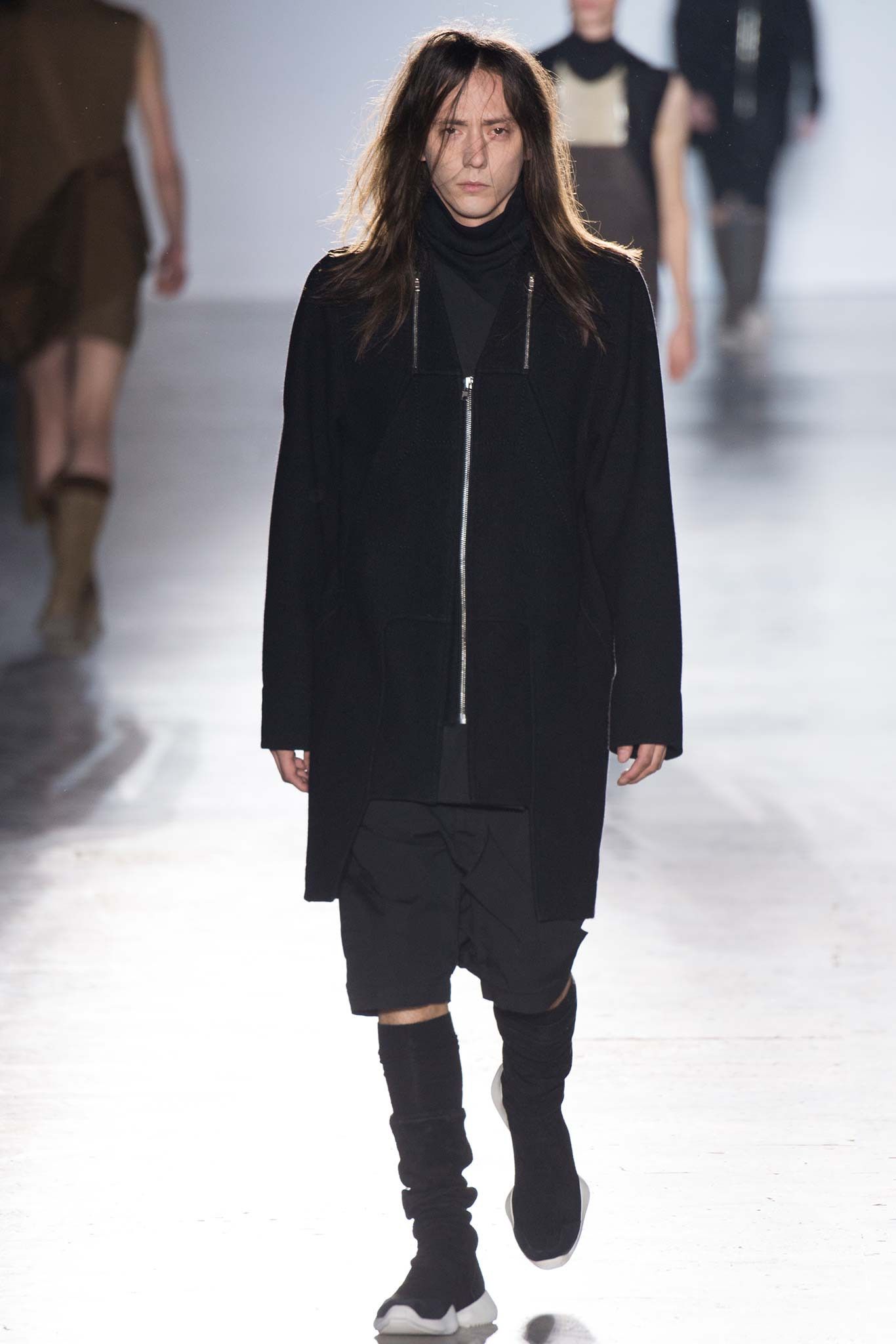 image of Aw15 Rick Owens "sphinx" Wool Coat 50 in Black, Men's (Size Medium)