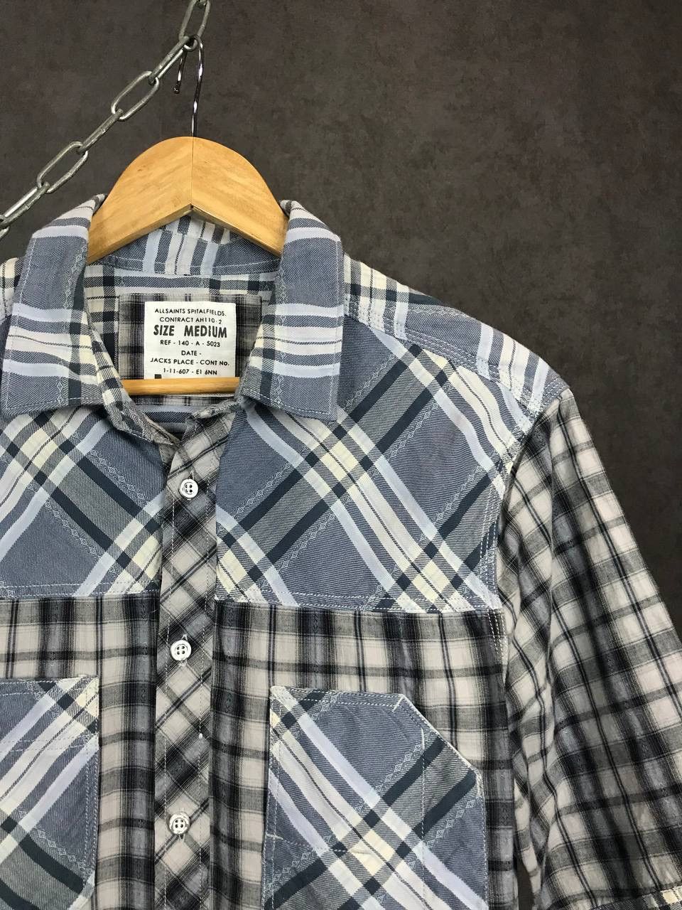 Allsaints Allsaints luxury streetwear vintage shirt Size US M / EU 48-50 / 2 - 2 Thumbnail