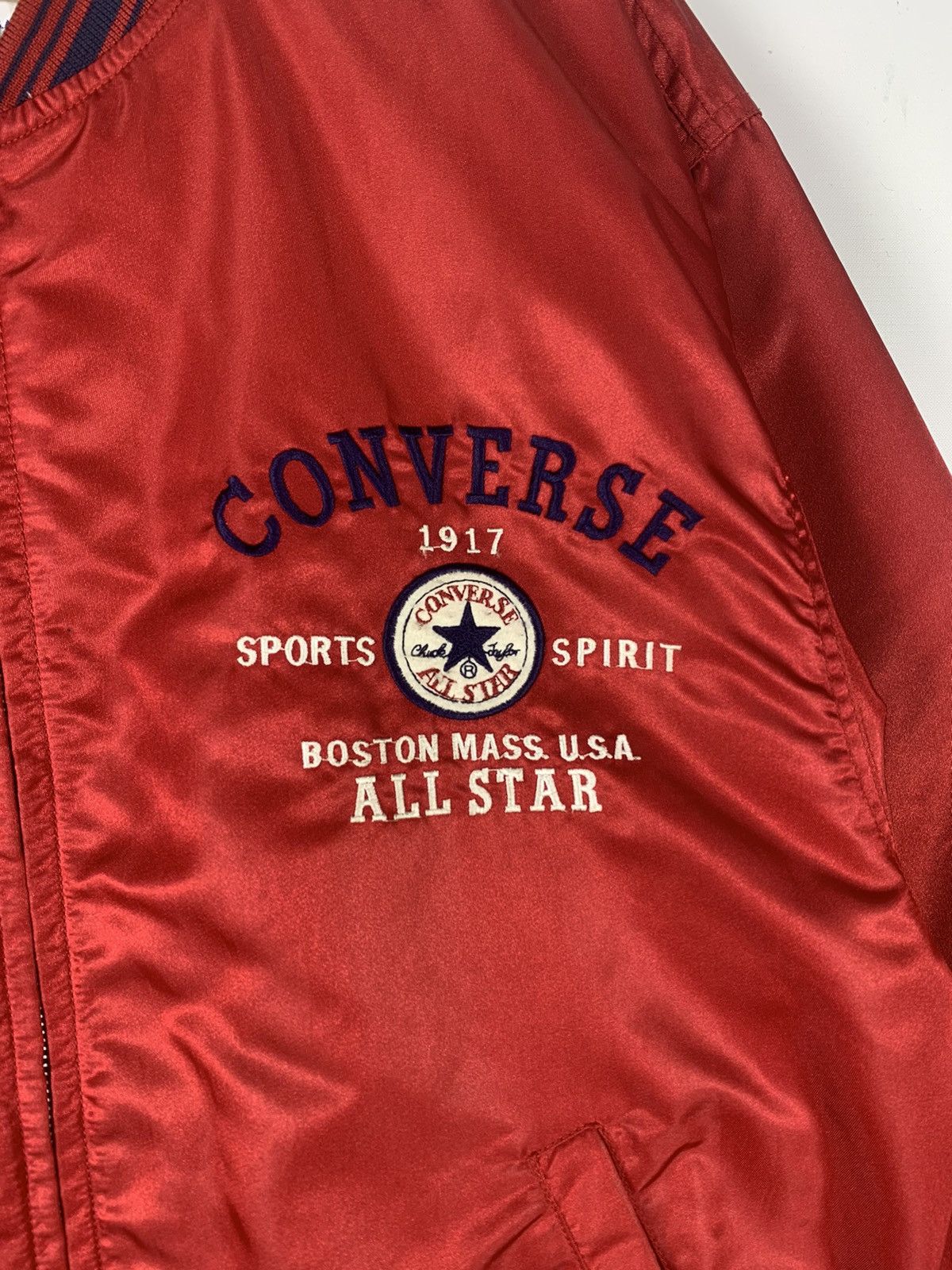 Converse Vintage Converse Bomber Jacket Embroidered Sweater Size US L / EU 52-54 / 3 - 3 Thumbnail