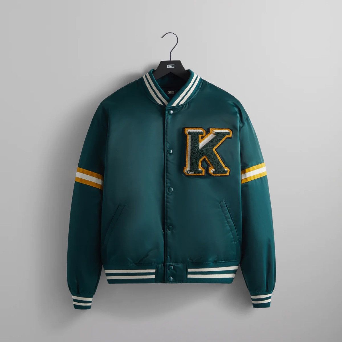 image of Kith Satin Bomber Jacket in Fairway, Men's (Size Medium)