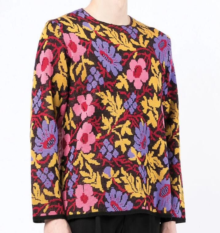 Comme des Garcons Homme Plus BNWT SS22 COMME DES GARCONS HOMME PLUS FLORAL SWEATER S Size US S / EU 44-46 / 1 - 10 Thumbnail