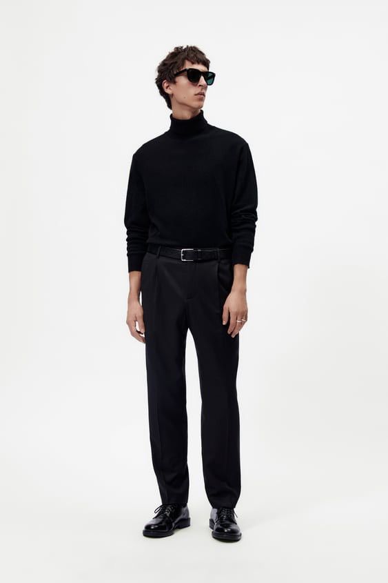 Image of Zara Funnel Turtle Neck in Black, Men's (Size Small)