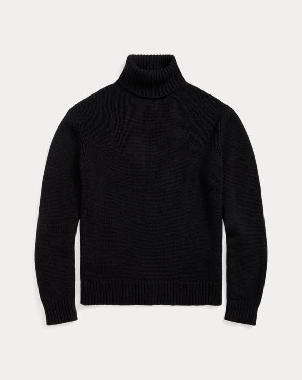 image of Polo Ralph Laurent Wool Turtleneck in Black, Men's (Size Small)