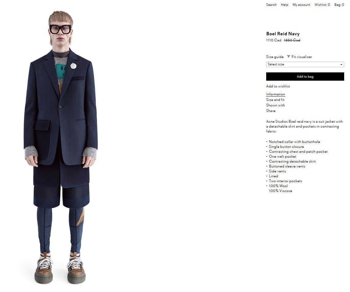 Acne Studios AW15 ACNE STUDIOS BOEL RAID NAVY DETACHABLE COAT 50 Size US M / EU 48-50 / 2 - 21 Thumbnail