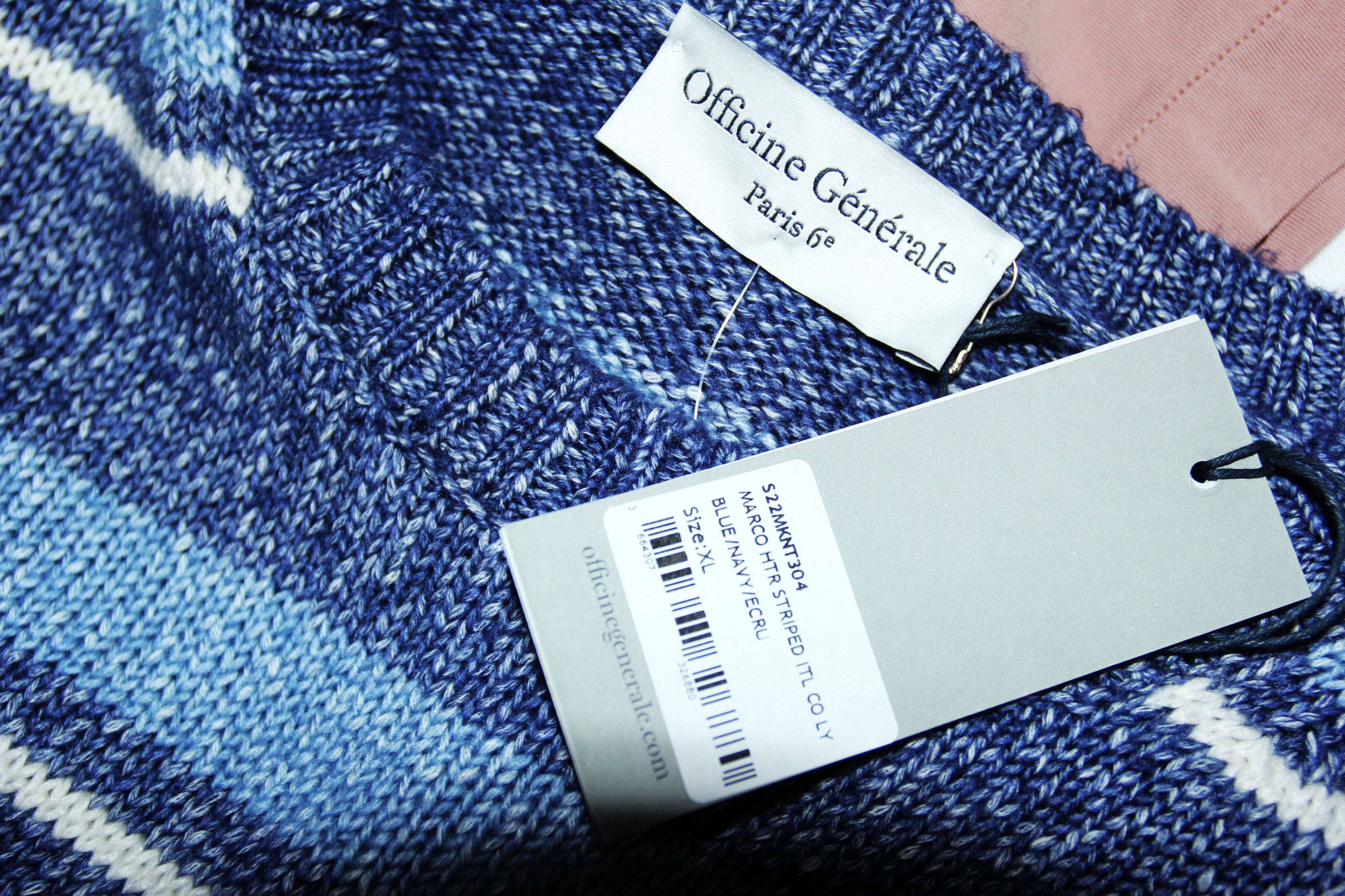 Officine Generale BNWT SS22 OFFICINE GENERALE MARCO HTR STRIPED SWEATER XL Size US XL / EU 56 / 4 - 8 Thumbnail