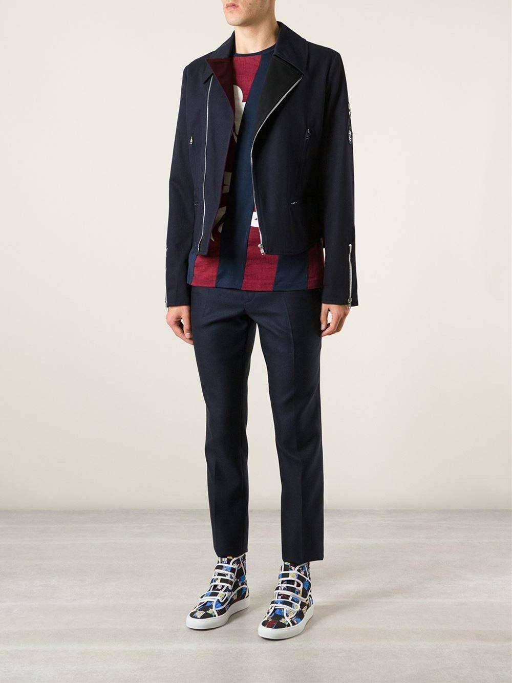 Raf Simons SS15 RAF SIMONS PERFECTO DARK NAVY BIKER JACKET 50 Size US M / EU 48-50 / 2 - 16 Thumbnail