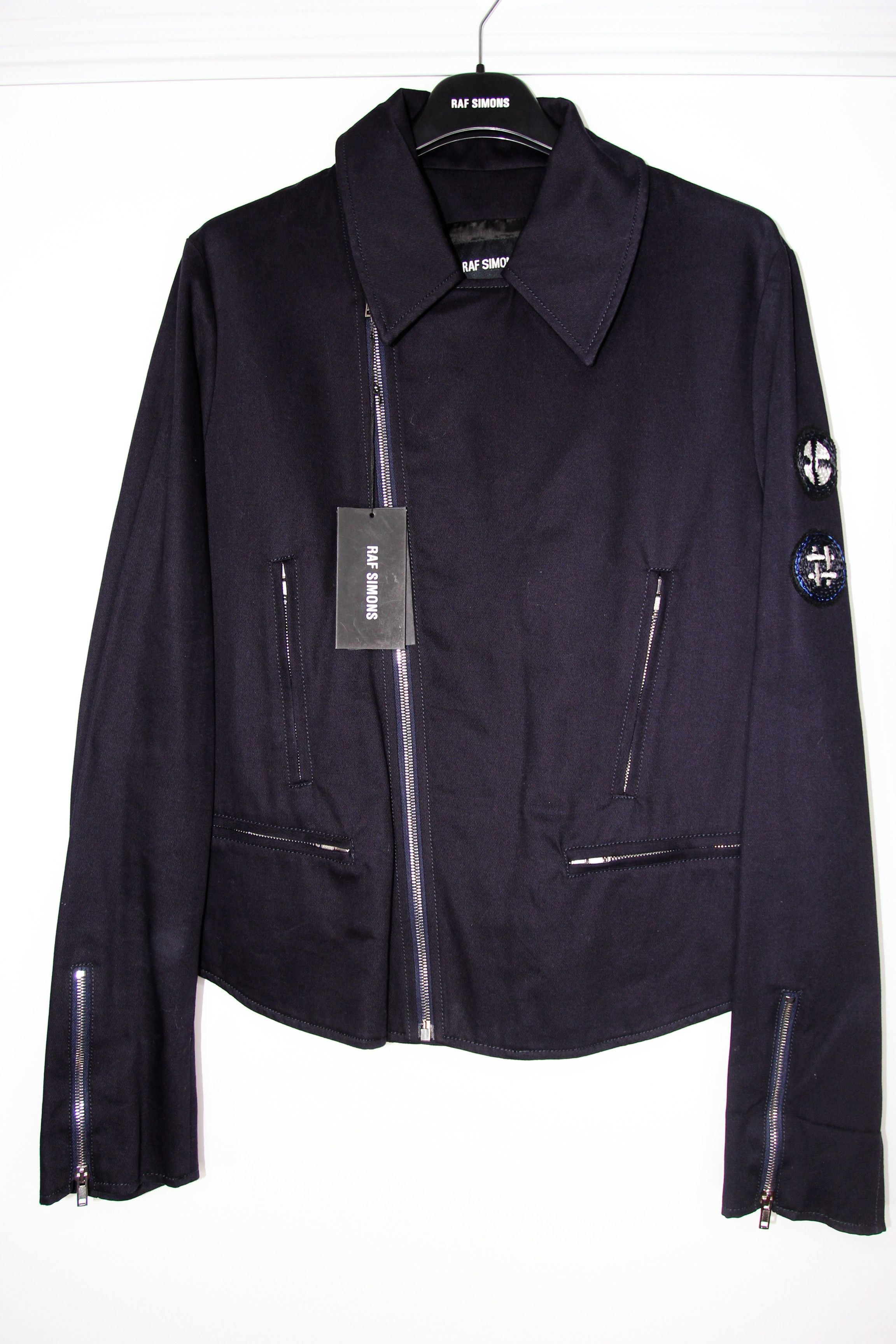Raf Simons SS15 RAF SIMONS PERFECTO DARK NAVY BIKER JACKET 50 Size US M / EU 48-50 / 2 - 2 Thumbnail