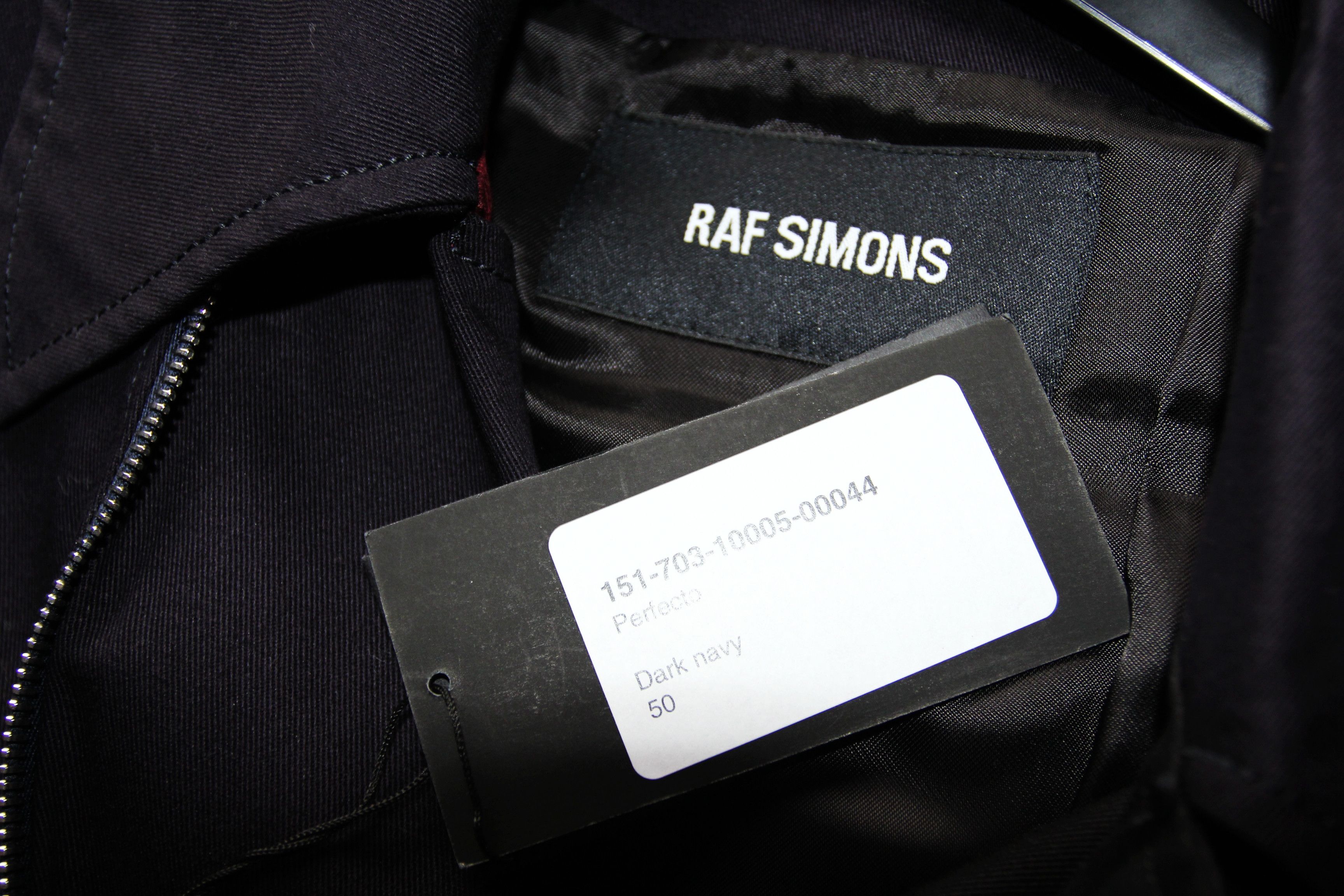 Raf Simons SS15 RAF SIMONS PERFECTO DARK NAVY BIKER JACKET 50 Size US M / EU 48-50 / 2 - 13 Thumbnail