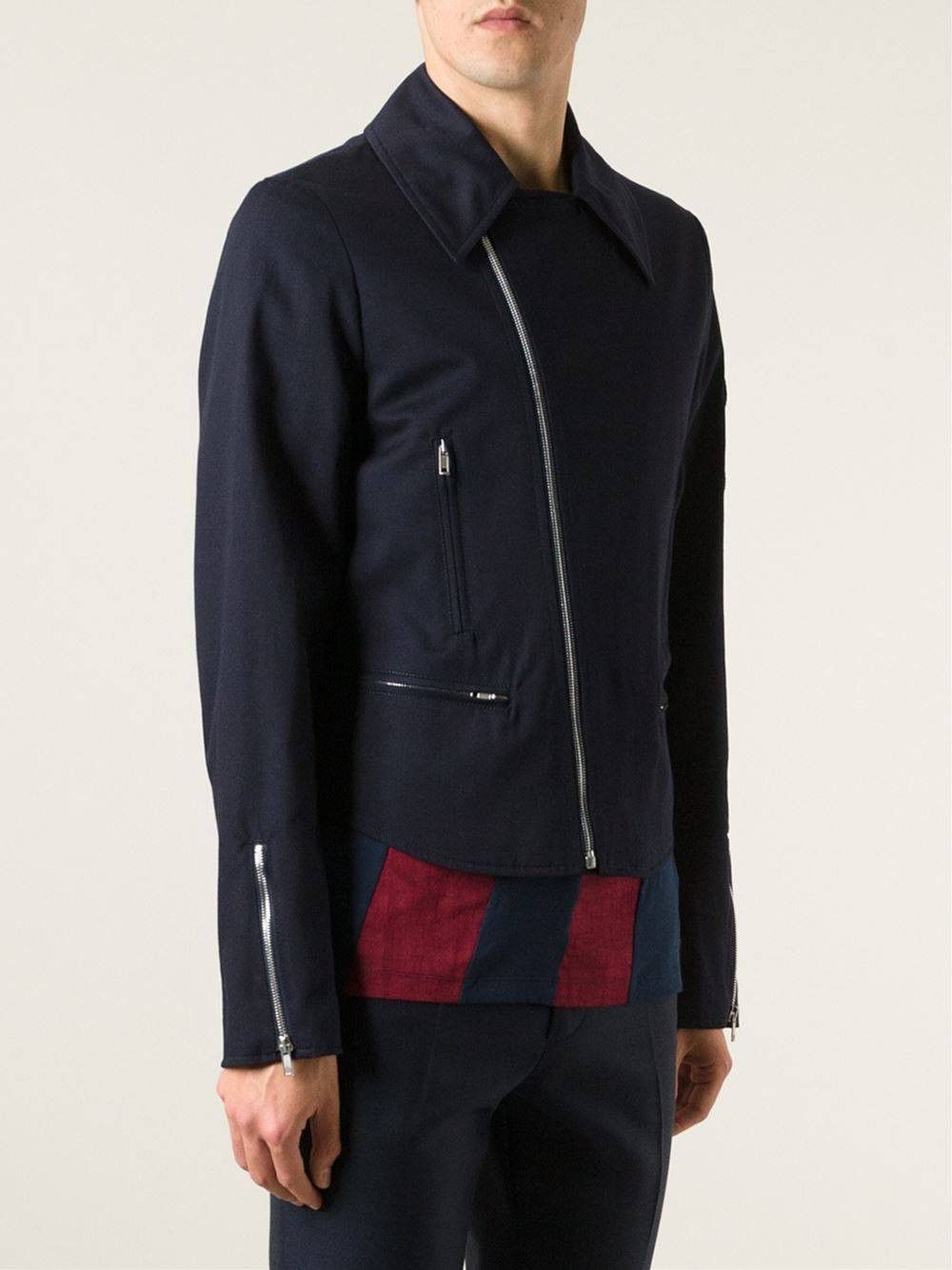 Raf Simons SS15 RAF SIMONS PERFECTO DARK NAVY BIKER JACKET 50 Size US M / EU 48-50 / 2 - 1 Thumbnail