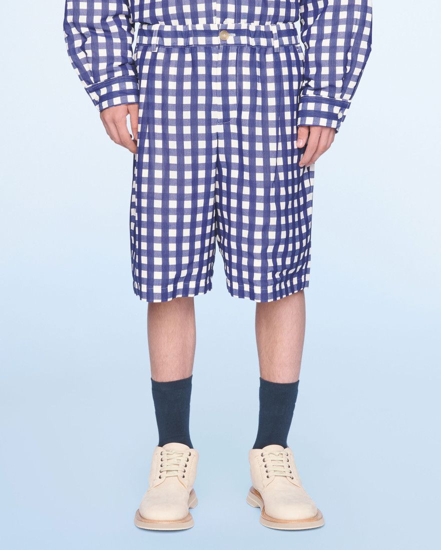 image of Ss22 Jacquemus "le Splash" Le Short Gelati 46 in Blue/White, Men's (Size 30)