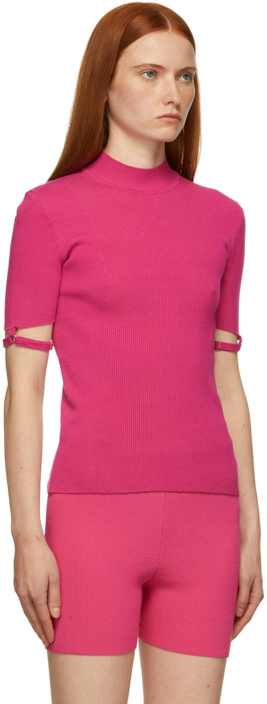 Jacquemus BNWT AW21 JACQUEMUS LA MAILLE TORRE RIBBED TOP PINK 40 Size M / US 6-8 / IT 42-44 - 12 Thumbnail