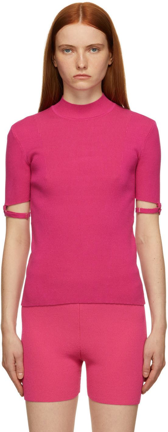 Jacquemus BNWT AW21 JACQUEMUS LA MAILLE TORRE RIBBED TOP PINK 40 Size M / US 6-8 / IT 42-44 - 1 Thumbnail