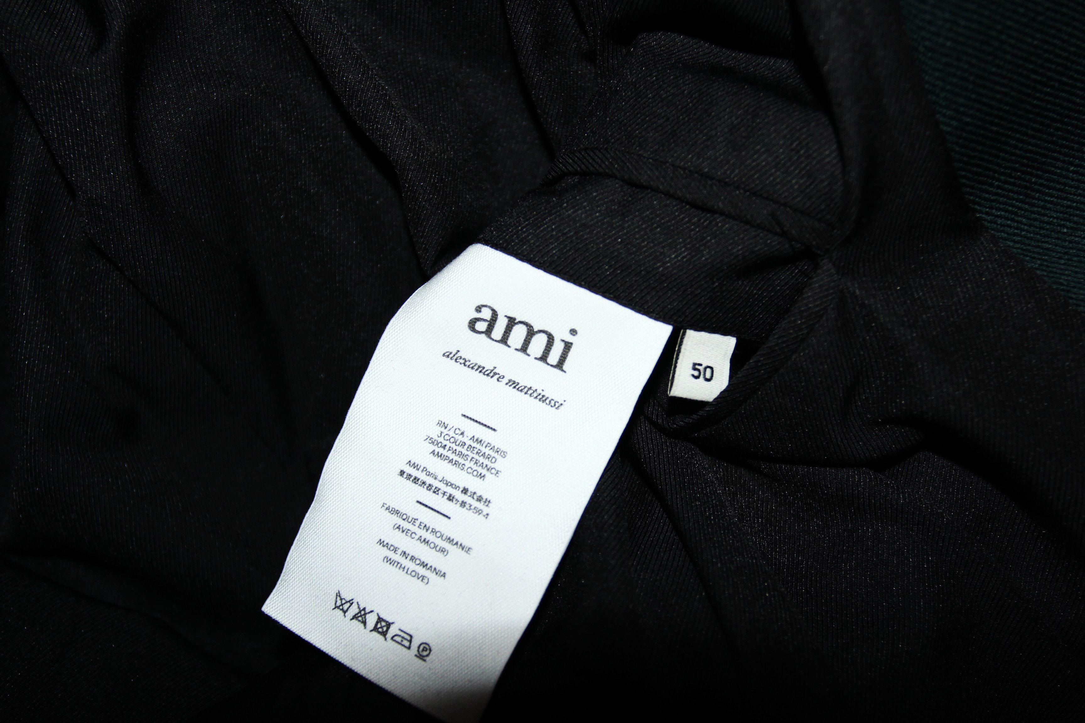 AMI BNWT SS22 AMI DARK GREEN WOOL GABARDINE COAT 50 Size US M / EU 48-50 / 2 - 9 Thumbnail