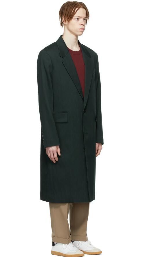 AMI BNWT SS22 AMI DARK GREEN WOOL GABARDINE COAT 50 Size US M / EU 48-50 / 2 - 10 Thumbnail