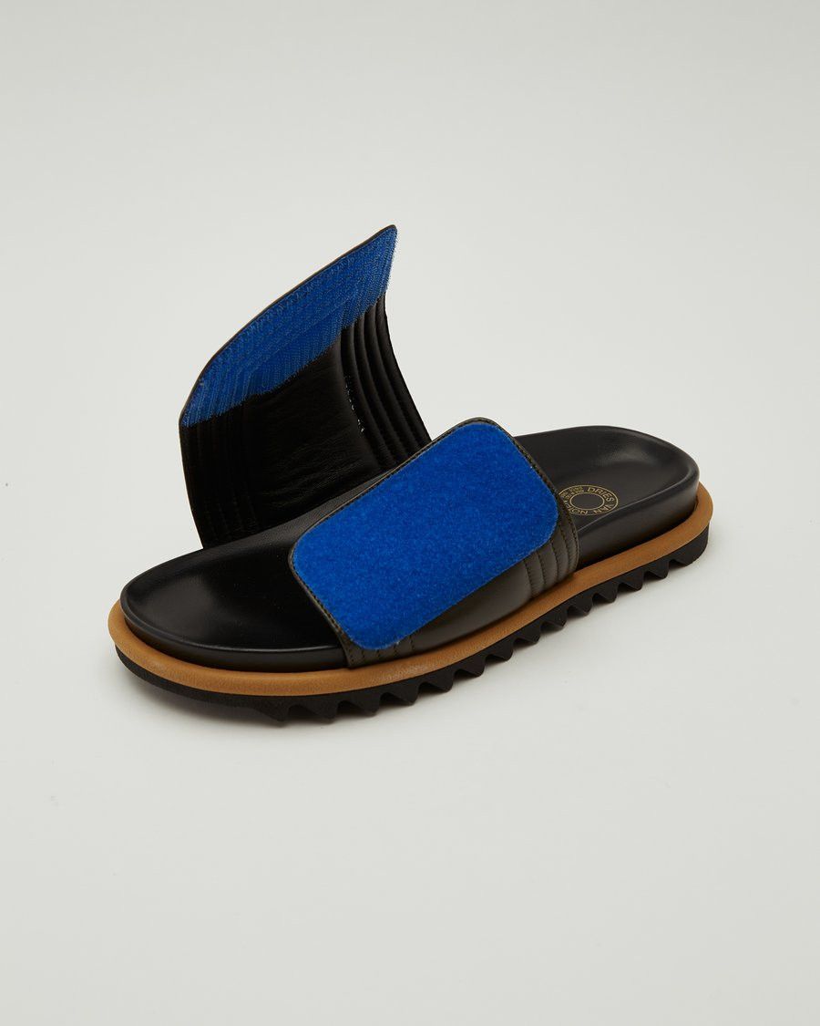 Dries Van Noten BNWT SS21 DRIES VAN NOTEN LEATHER STRAP SLIDERS OLIVE 44 Size US 11 / EU 44 - 11 Thumbnail
