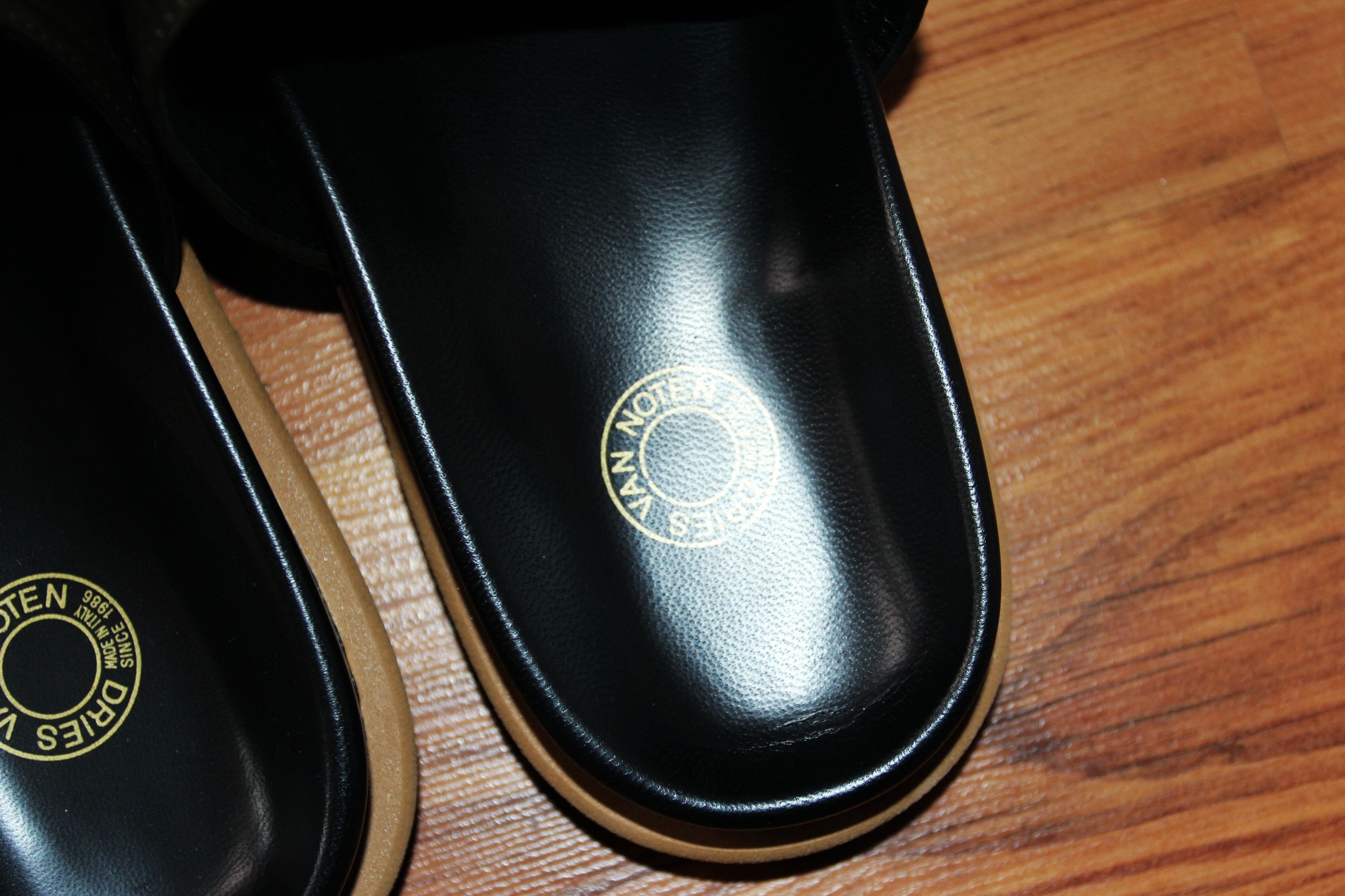 Dries Van Noten BNWT SS21 DRIES VAN NOTEN LEATHER STRAP SLIDERS OLIVE 44 Size US 11 / EU 44 - 5 Thumbnail