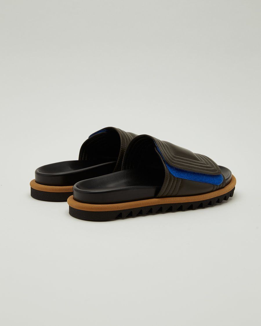 Dries Van Noten BNWT SS21 DRIES VAN NOTEN LEATHER STRAP SLIDERS OLIVE 44 Size US 11 / EU 44 - 12 Thumbnail