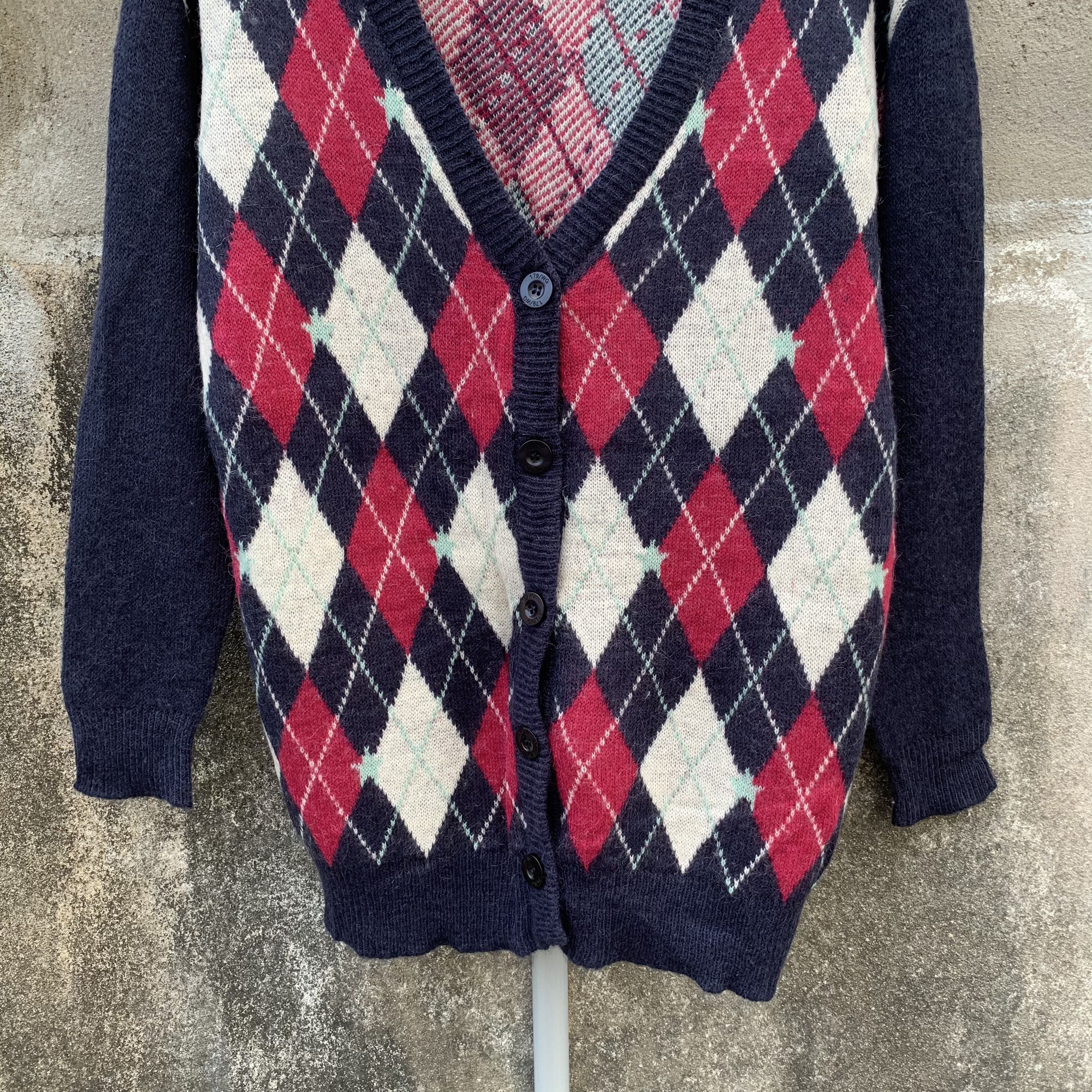 Aran Isles Knitwear Argyle Pattern Cardigan Sweater Medium Size Size US M / EU 48-50 / 2 - 2 Thumbnail