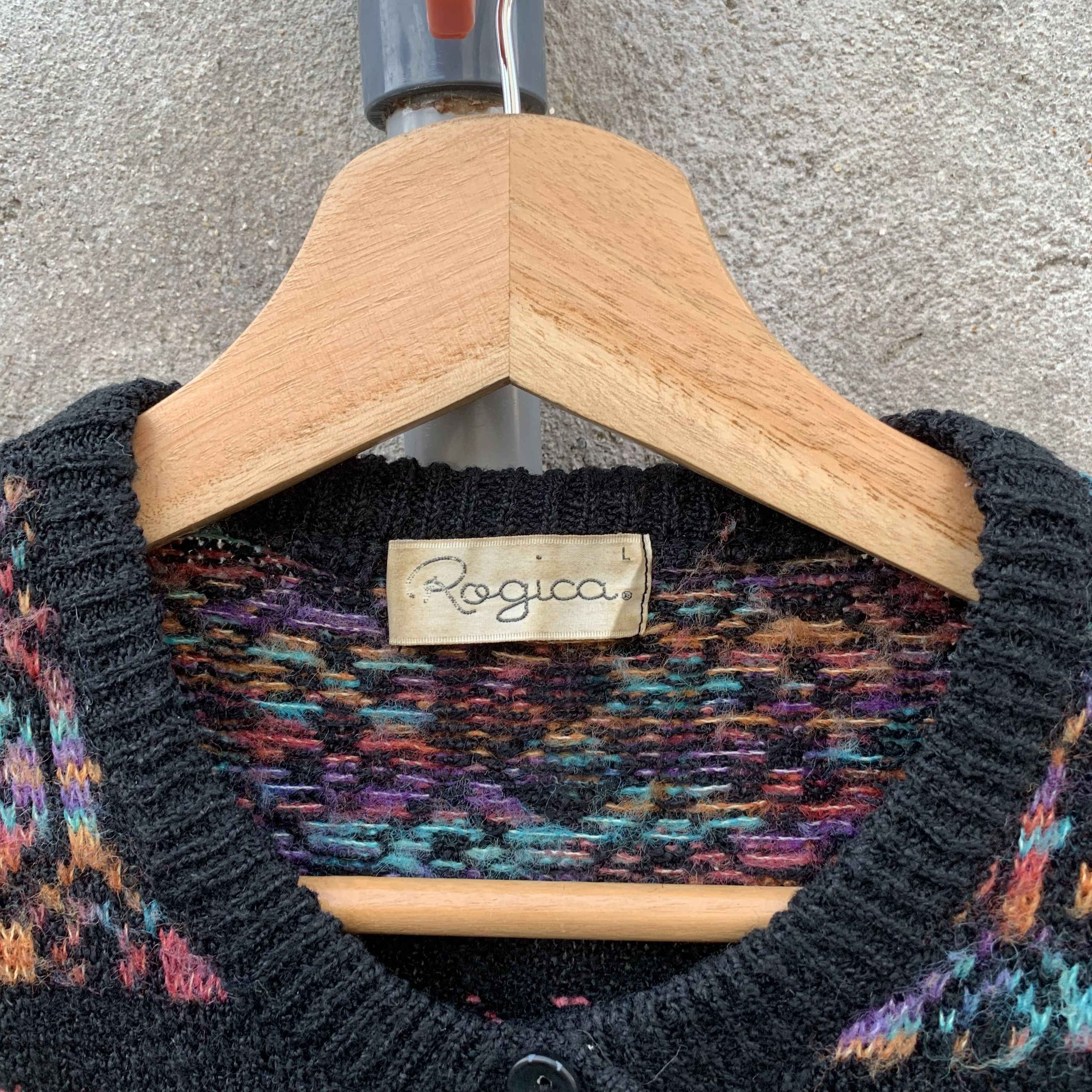 Aran Isles Knitwear CYBER WEEK 💥Vtg ROGIKA Knit Cardigan Cropped Jumper Sweater Size S / US 4 / IT 40 - 4 Thumbnail