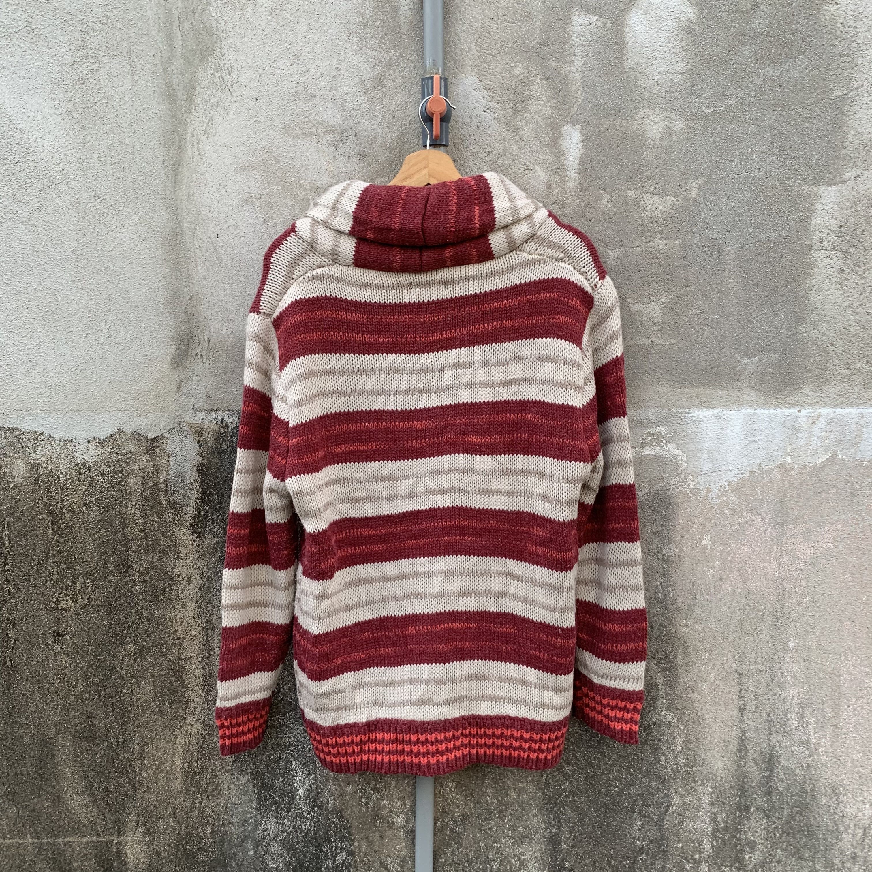 M+Rc Noir RCWB Brand Knit Jumper Striped Shawl Collar Cardigan Size M / US 6-8 / IT 42-44 - 13 Thumbnail