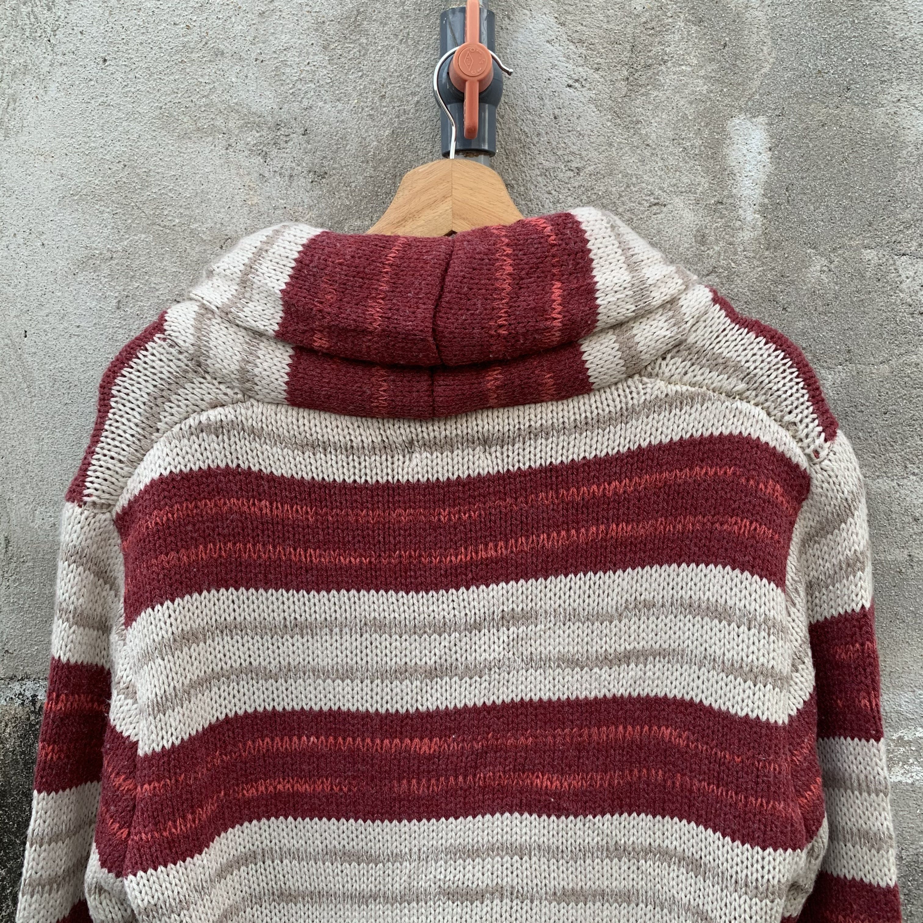 M+Rc Noir RCWB Brand Knit Jumper Striped Shawl Collar Cardigan Size M / US 6-8 / IT 42-44 - 14 Thumbnail