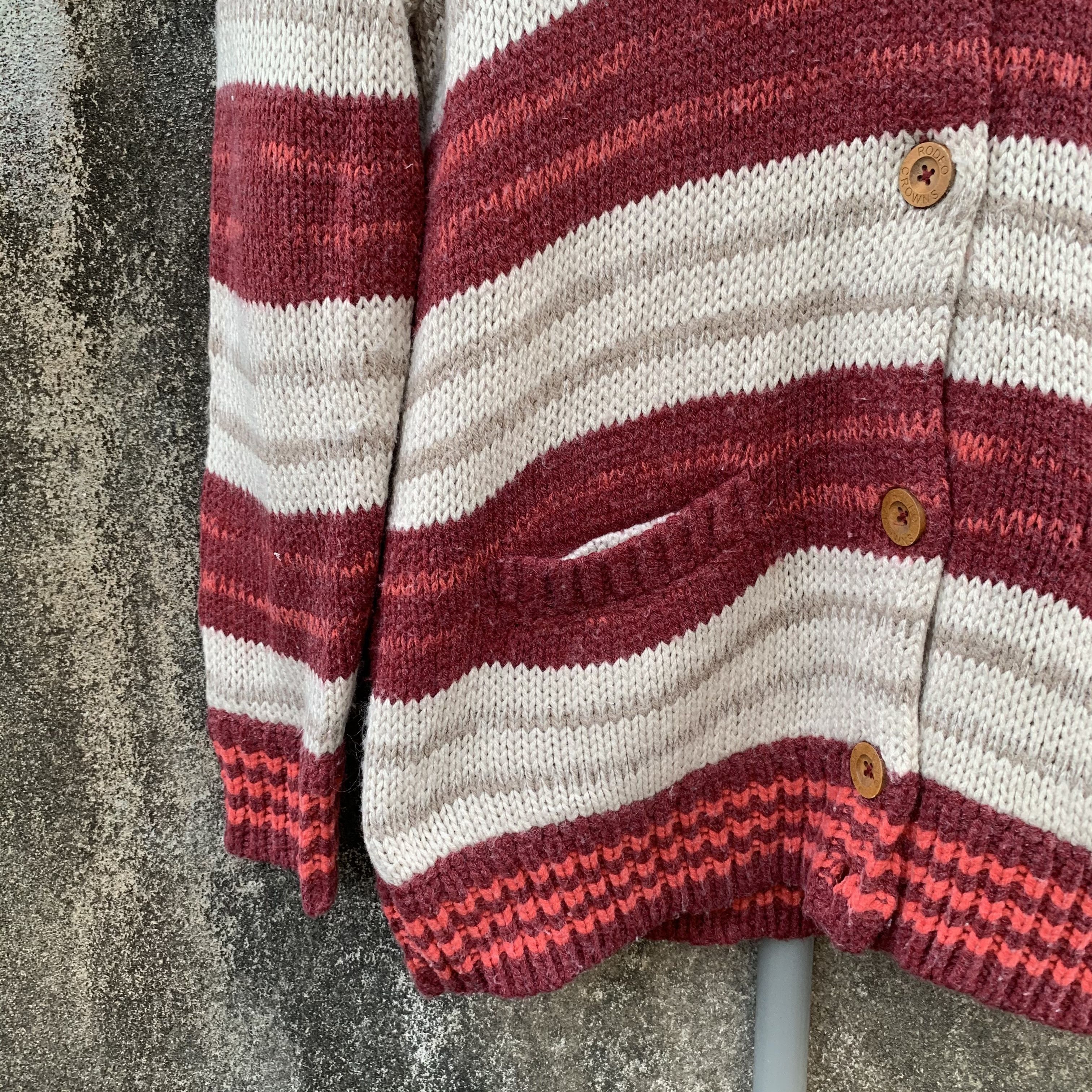 M+Rc Noir RCWB Brand Knit Jumper Striped Shawl Collar Cardigan Size M / US 6-8 / IT 42-44 - 4 Thumbnail