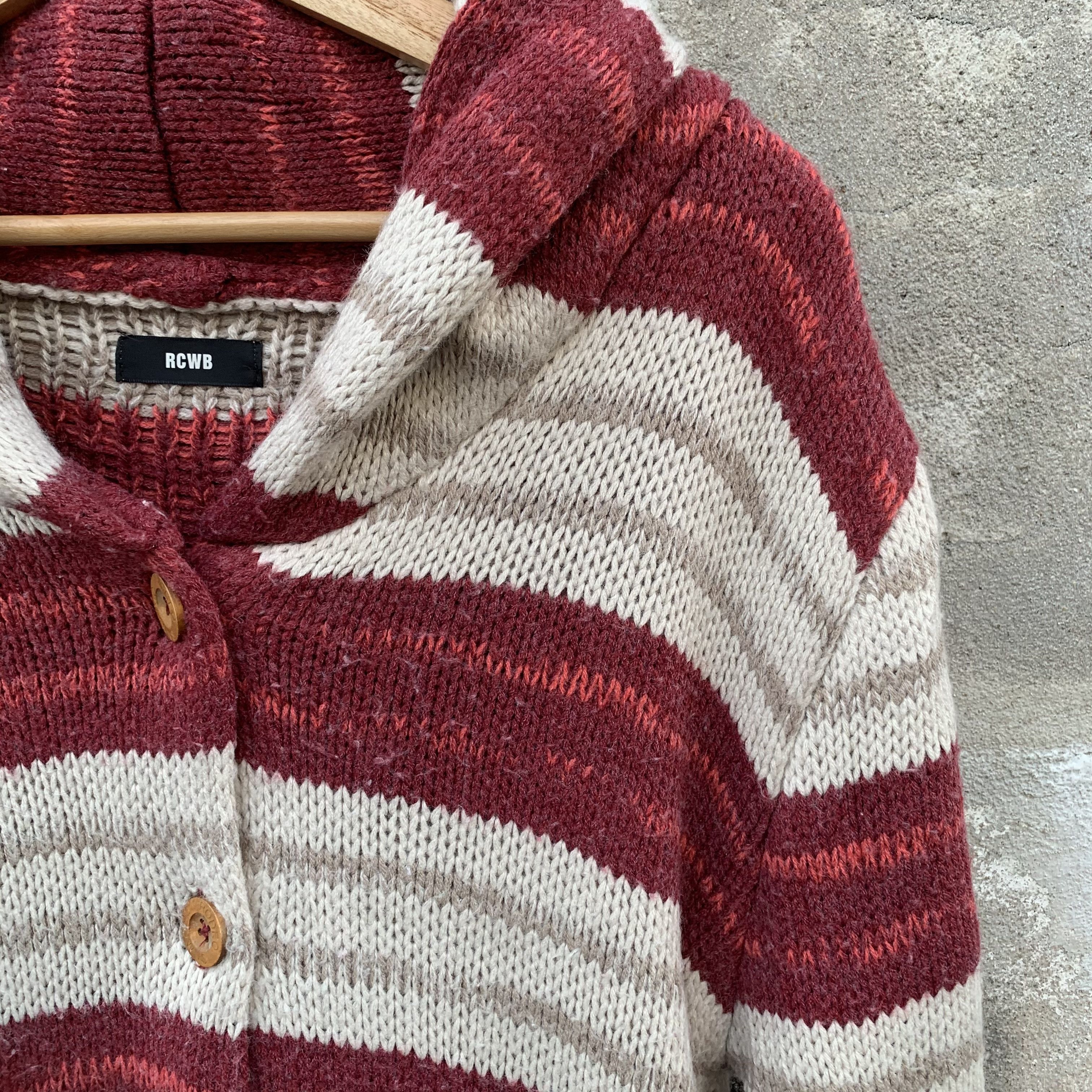 M+Rc Noir RCWB Brand Knit Jumper Striped Shawl Collar Cardigan Size M / US 6-8 / IT 42-44 - 6 Thumbnail