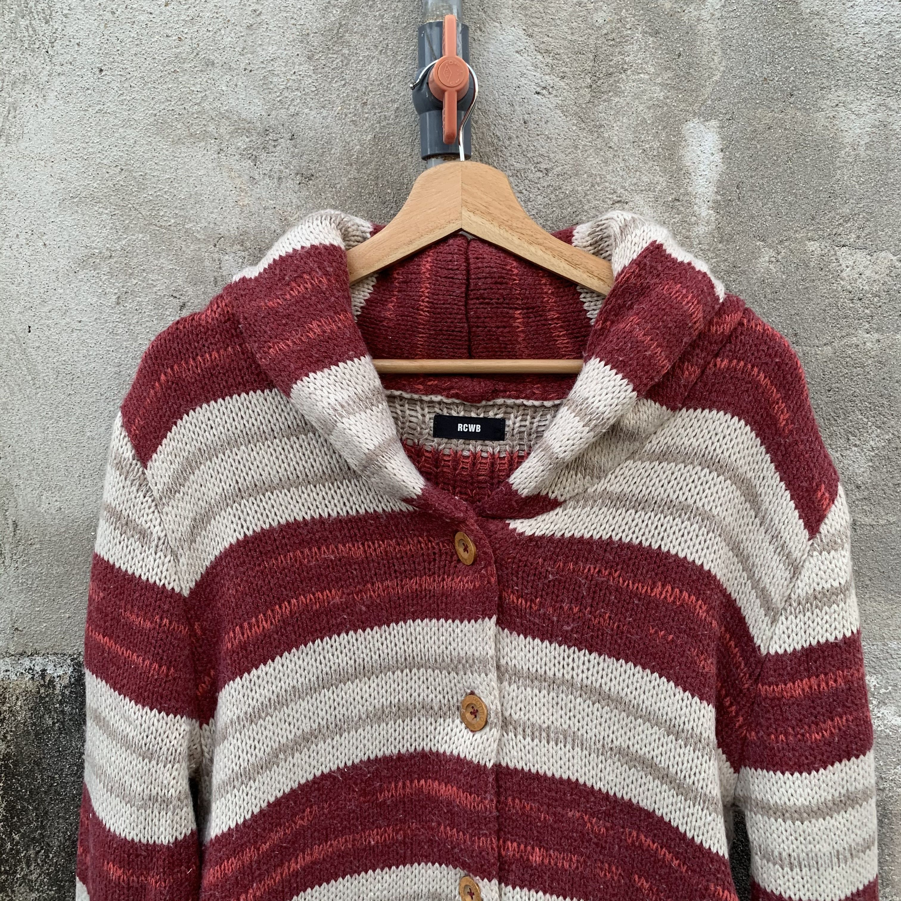 M+Rc Noir RCWB Brand Knit Jumper Striped Shawl Collar Cardigan Size M / US 6-8 / IT 42-44 - 2 Thumbnail