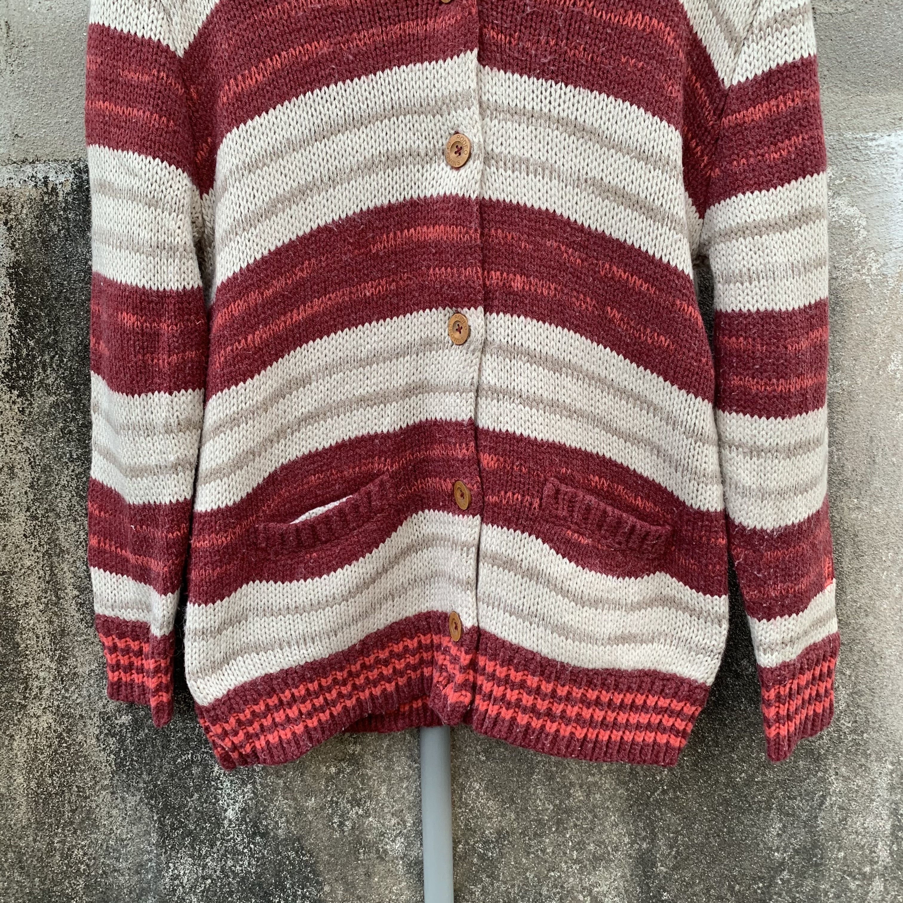 M+Rc Noir RCWB Brand Knit Jumper Striped Shawl Collar Cardigan Size M / US 6-8 / IT 42-44 - 3 Thumbnail