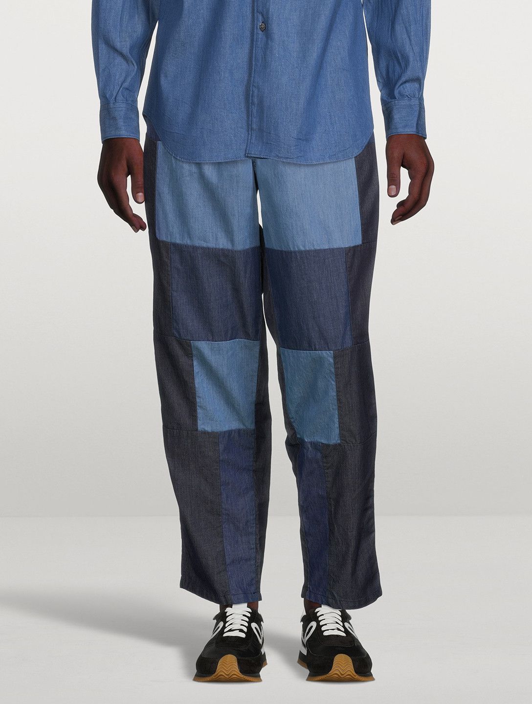 image of Aw21 Comme Des Garcons Shirt Patchwork Pants XL in Blue, Men's (Size 36)