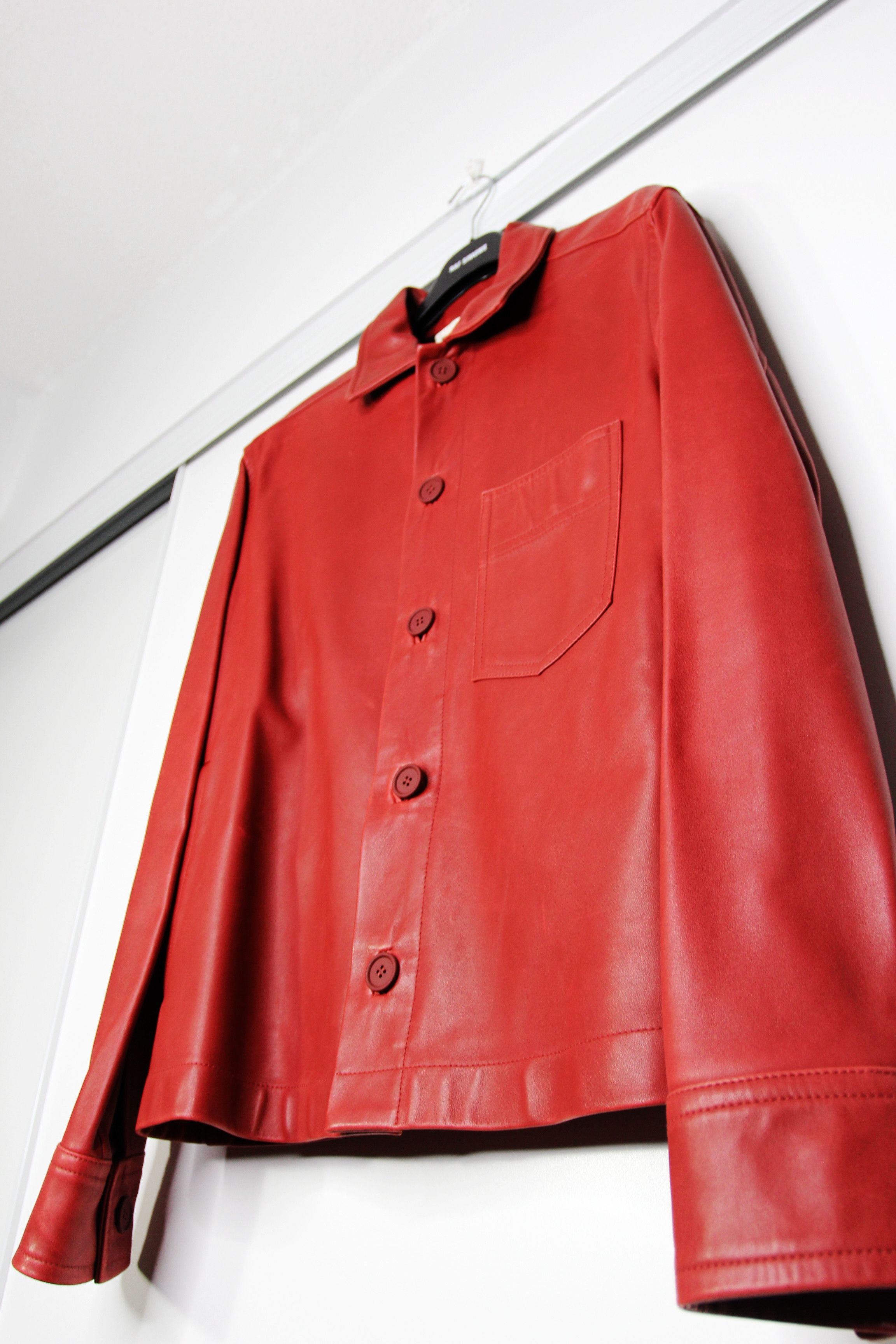 Marni SS17 MARNI RED OVINE LEATHER JACKET 50 Size US M / EU 48-50 / 2 - 5 Thumbnail