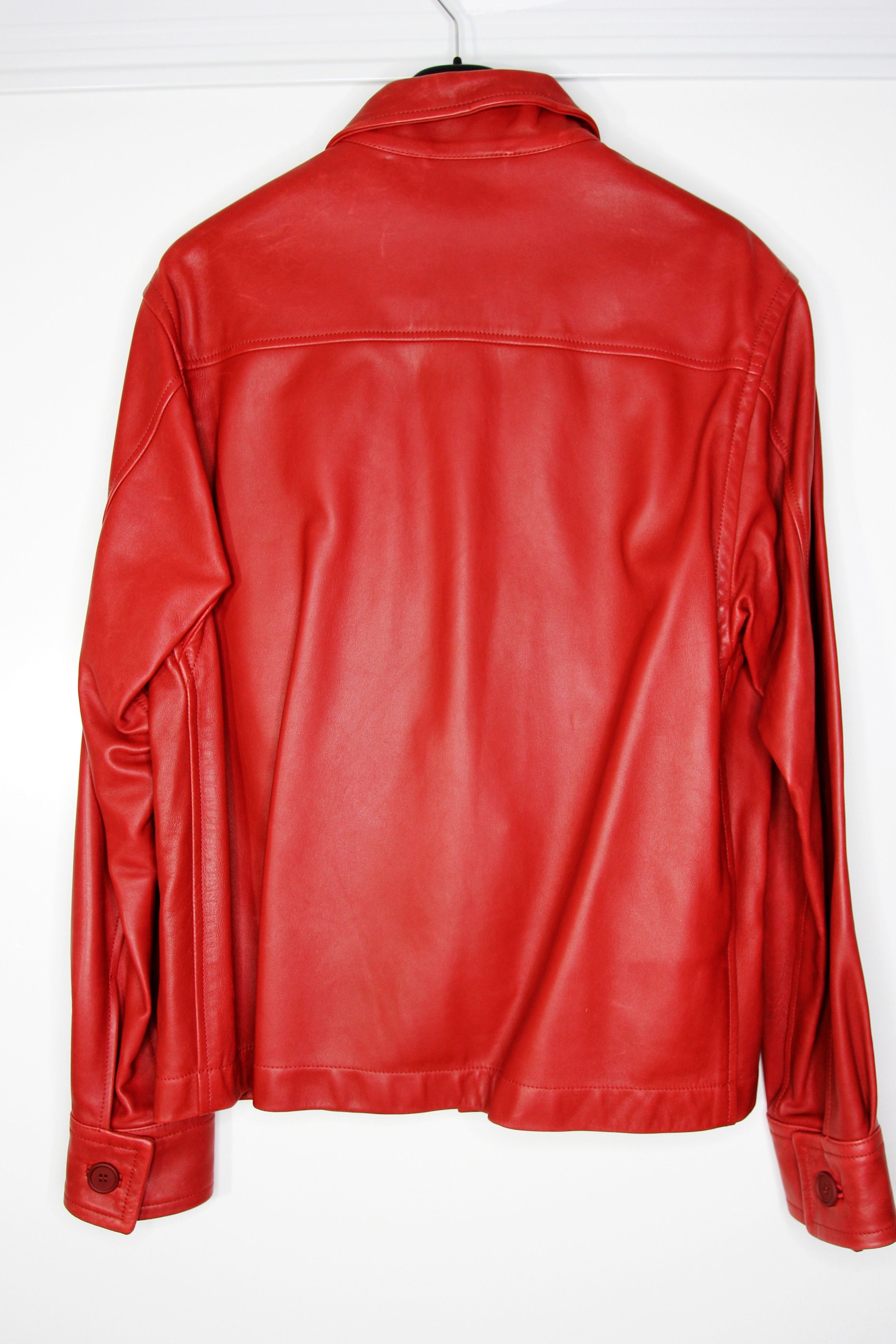 Marni SS17 MARNI RED OVINE LEATHER JACKET 50 Size US M / EU 48-50 / 2 - 3 Thumbnail