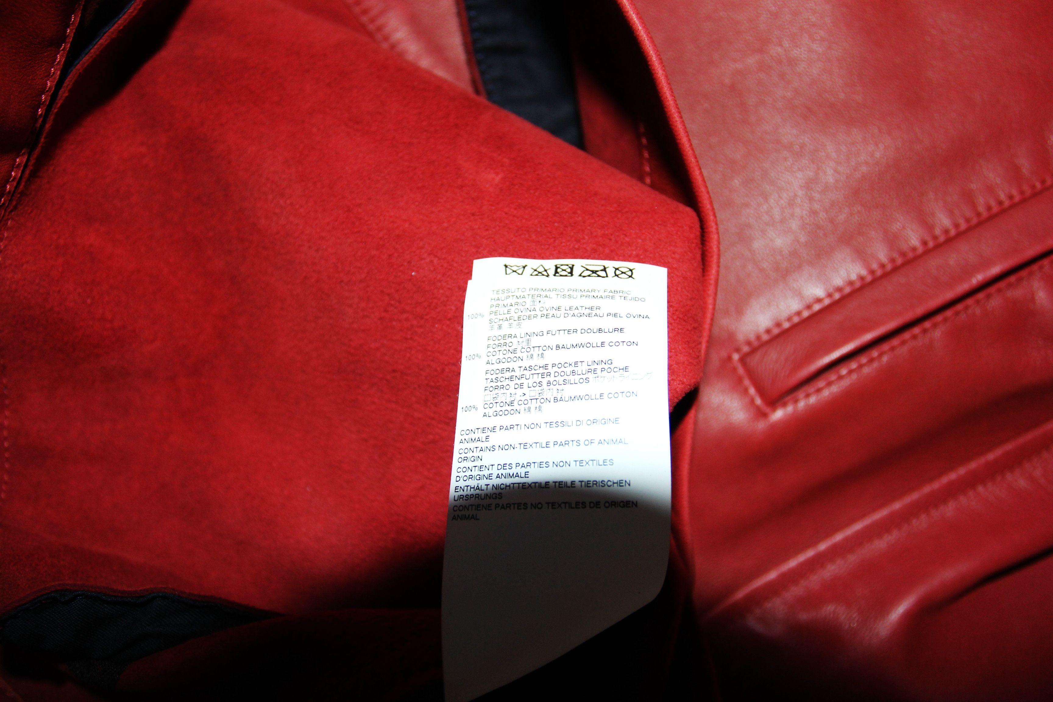 Marni SS17 MARNI RED OVINE LEATHER JACKET 50 Size US M / EU 48-50 / 2 - 13 Thumbnail