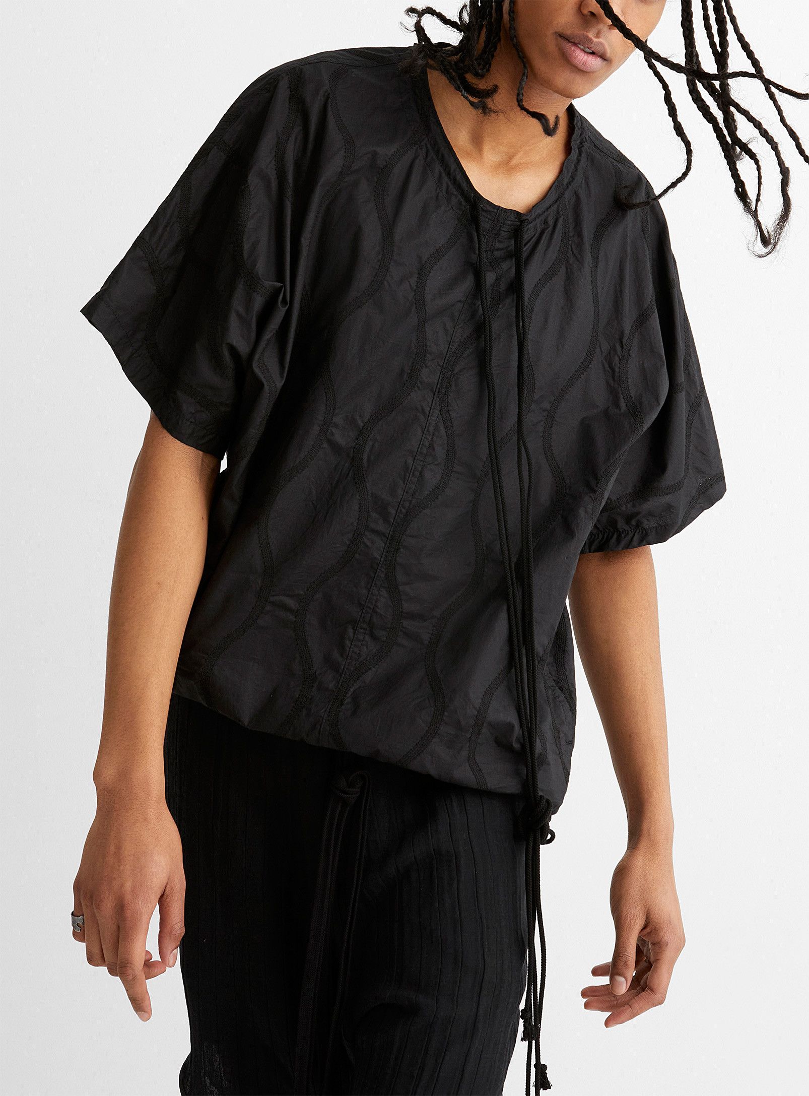 Julius BNWT SS21 JULIUS "MAMUTHONES" EMBROIDERED DRAWSTRING TOP 2 Size US M / EU 48-50 / 2 - 1 Thumbnail