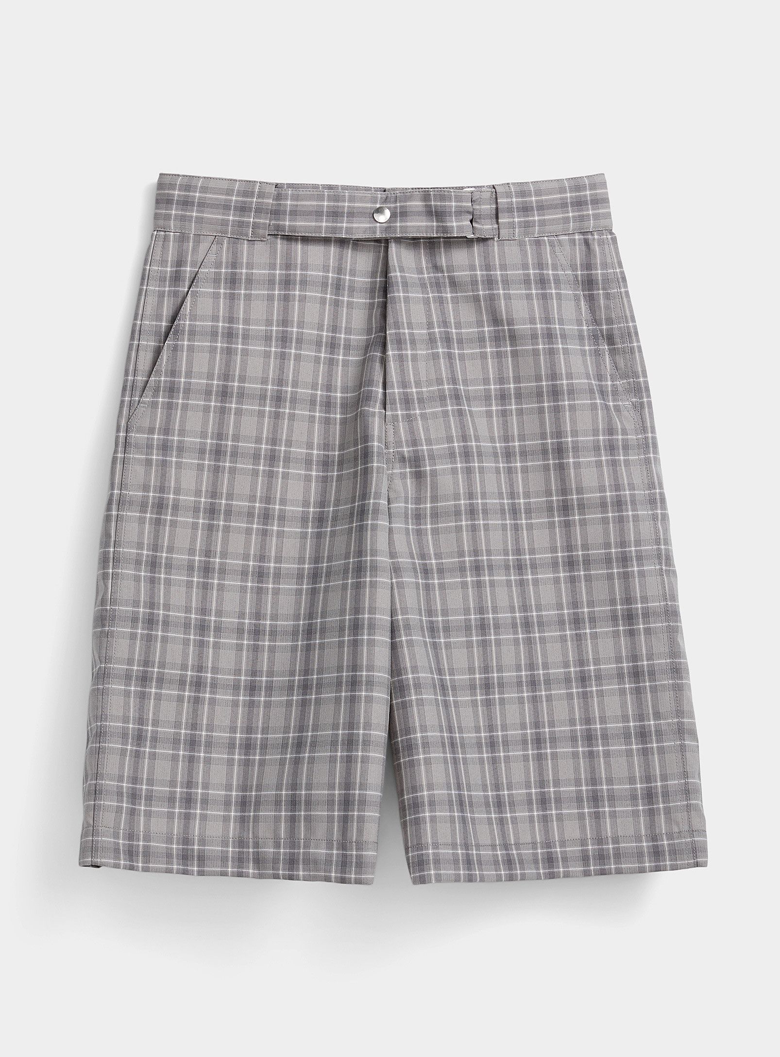 image of Ss20 Oamc Plaid Shorts 36 in Grey, Men's