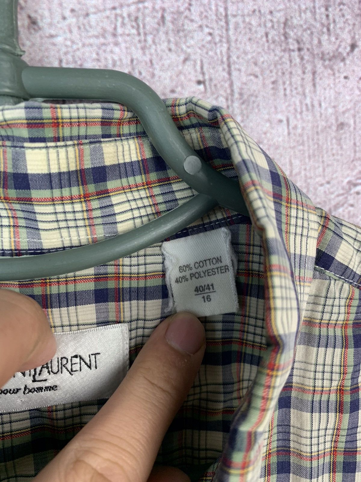 Vintage × Yves Saint Laurent Yves Saint Laurent YSL Mens Long Sleeve Shirt Size US L / EU 52-54 / 3 - 4 Thumbnail