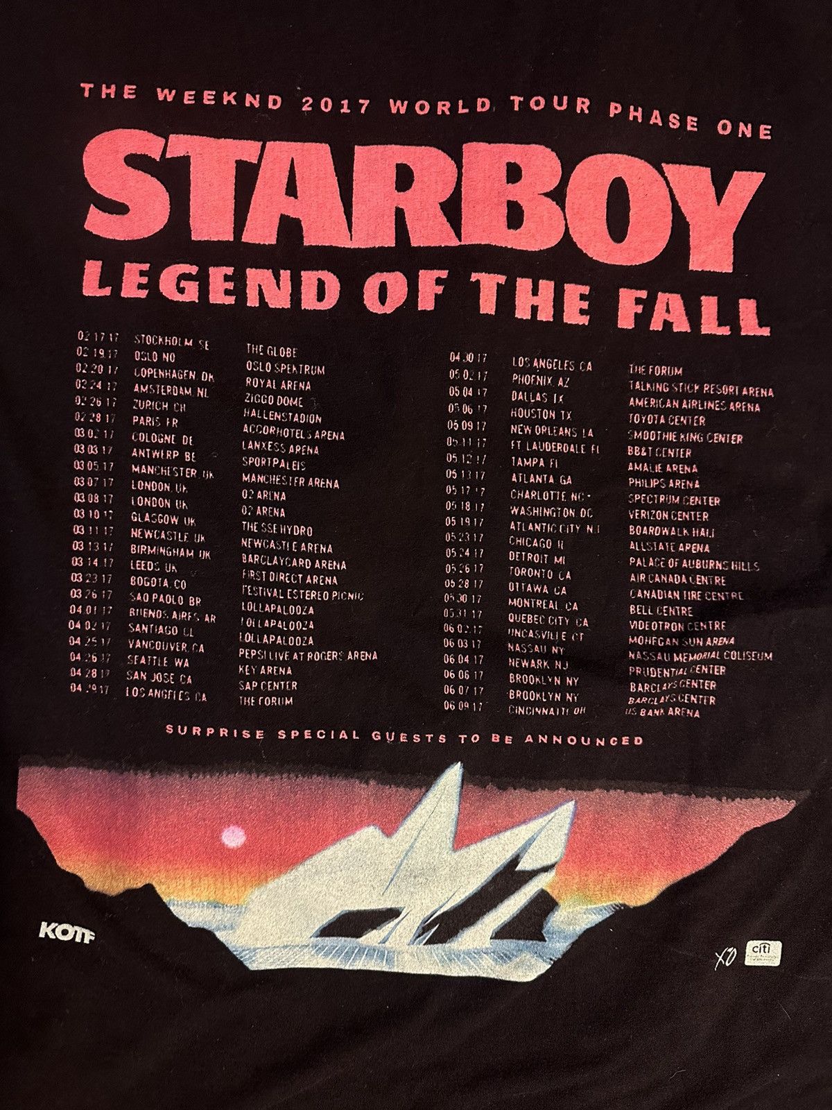 Band Tees × The Weeknd × Vintage The Weeknd Starboy 2017 Tour Tee Size US L / EU 52-54 / 3 - 4 Thumbnail