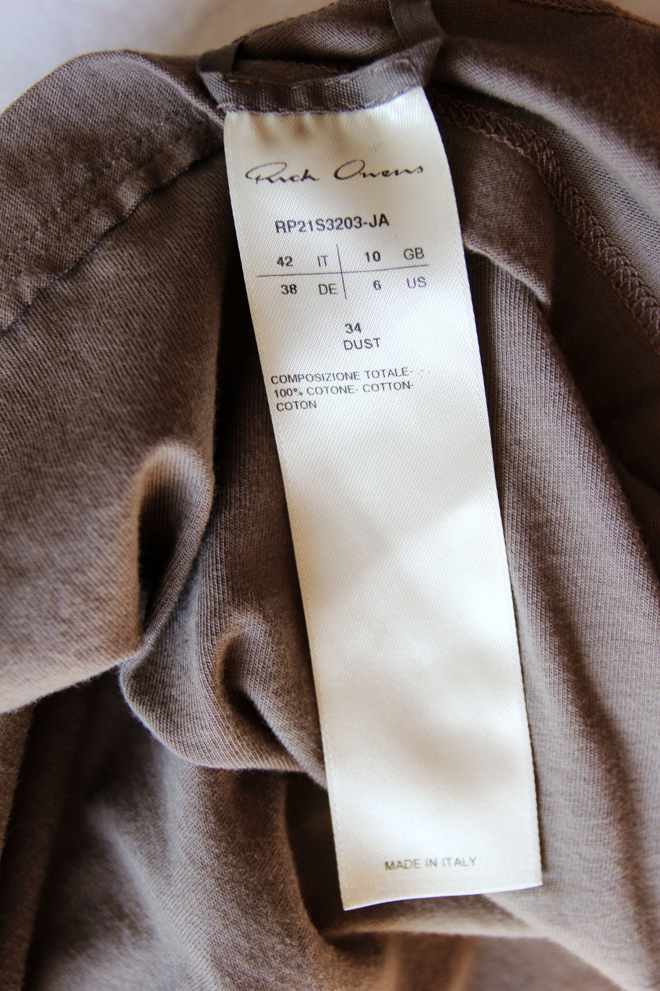 Rick Owens BNWT SS21 RICK OWENS "PHLEGETHON" LEVEL LONG TSHIRT DUST 42 Size M / US 6-8 / IT 42-44 - 9 Thumbnail