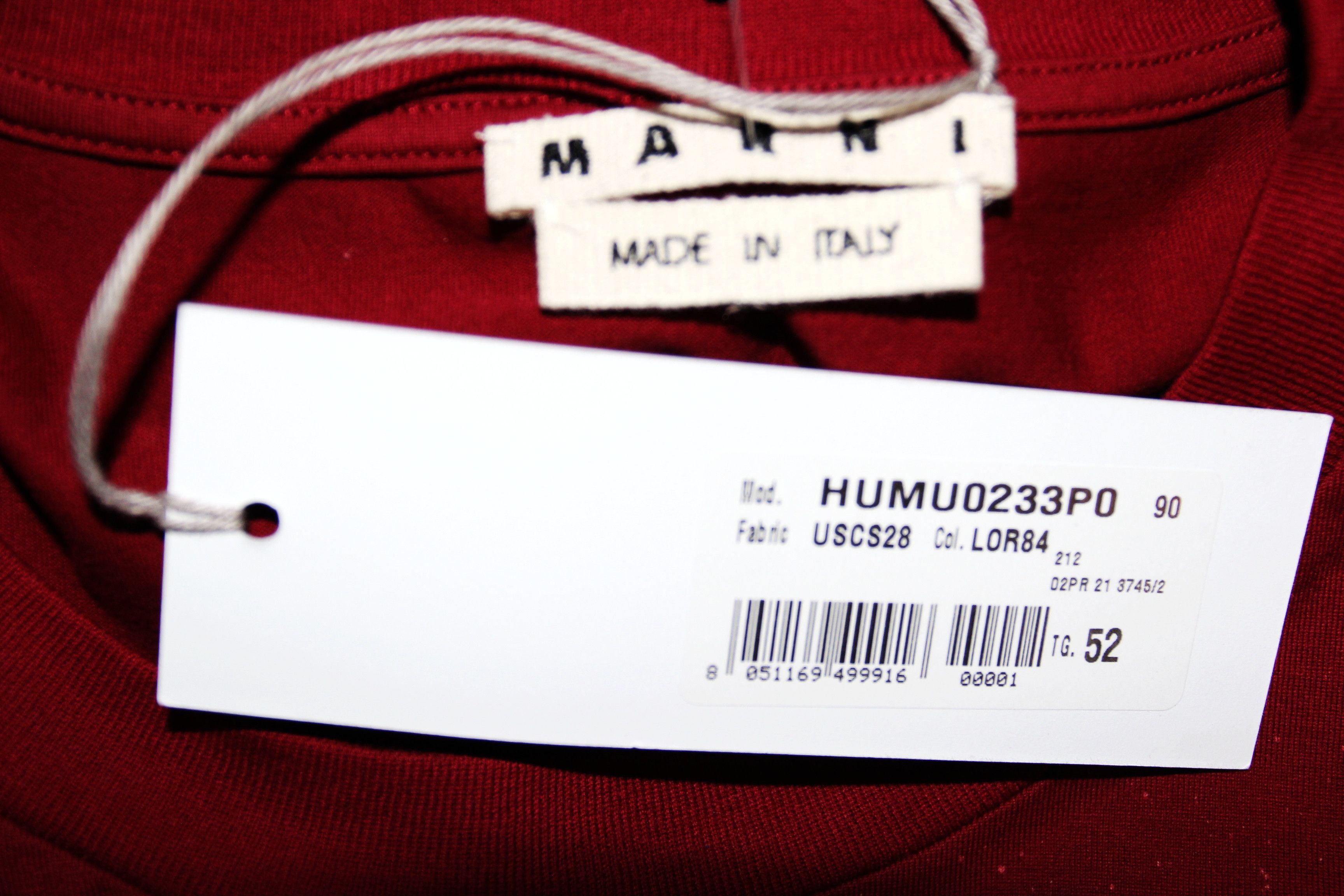 Marni BNWT AW21 MARNI PAINT DETAIL LOGO TSHIRT 52 Size US L / EU 52-54 / 3 - 8 Thumbnail