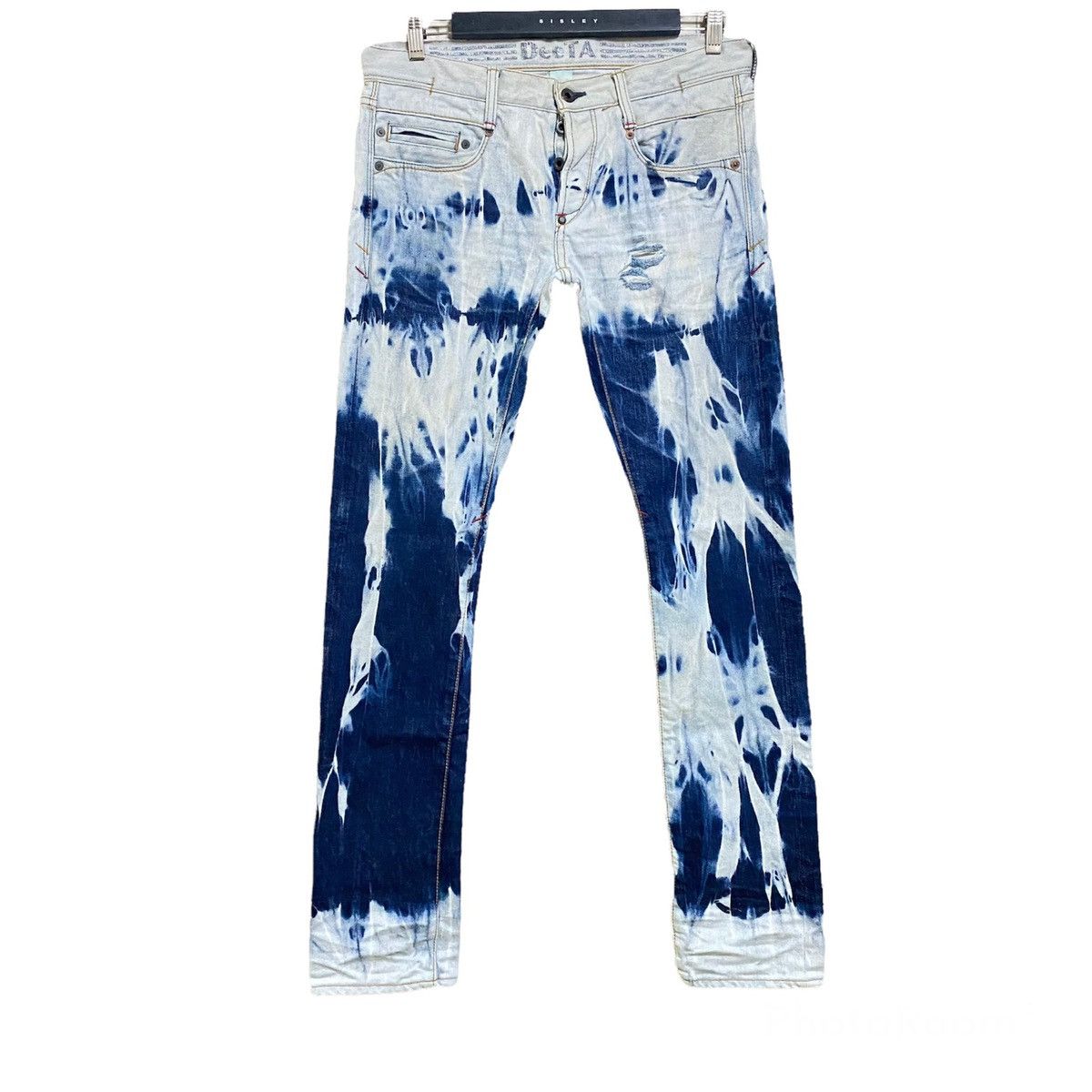 Japanese Brand DeeTA Distressed Denim Selvedge Jeans Bleach