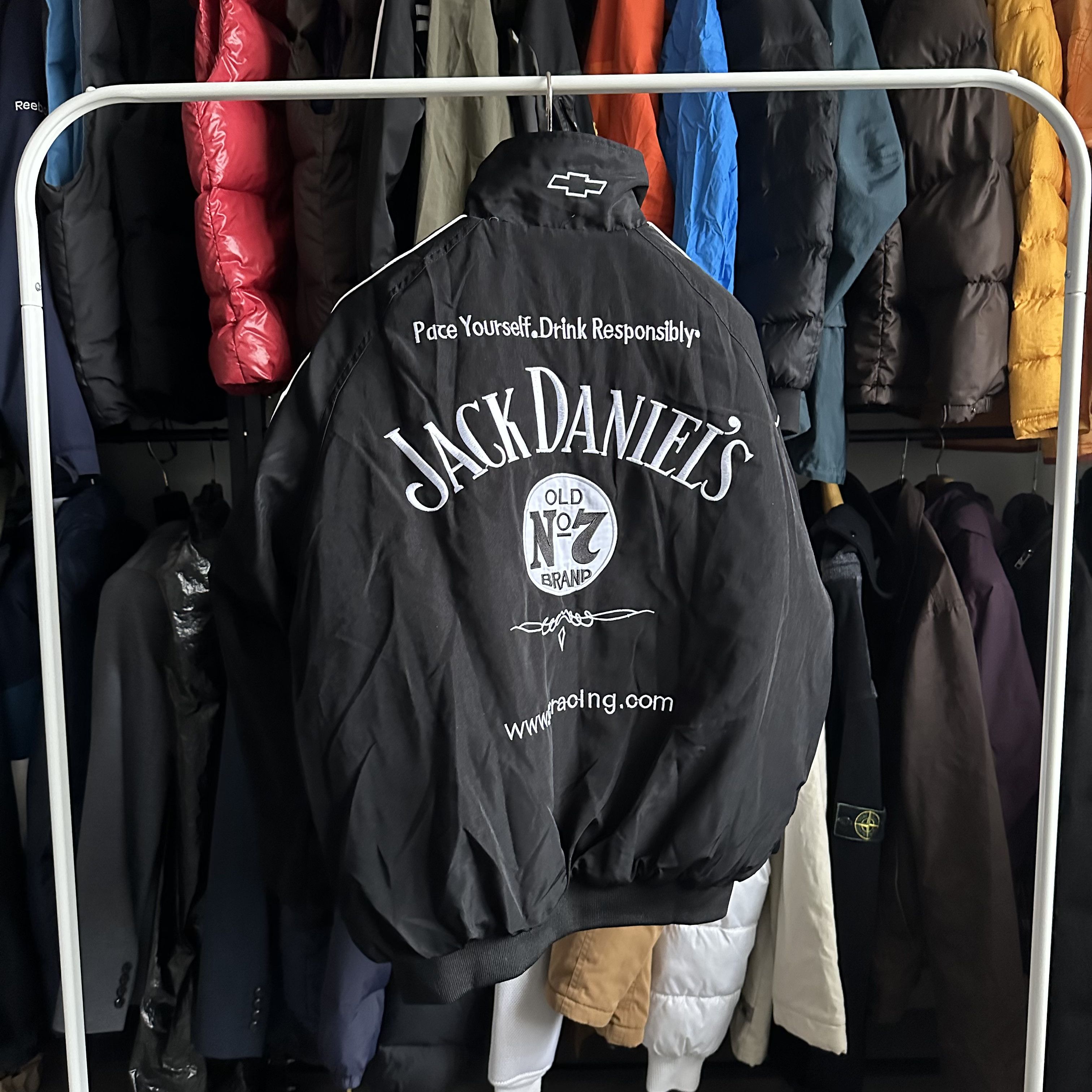 NASCAR × Vintage Jack Daniels Vintage Nascar Chevrolet Racing Nylon Jacket Size US M / EU 48-50 / 2 - 2 Thumbnail