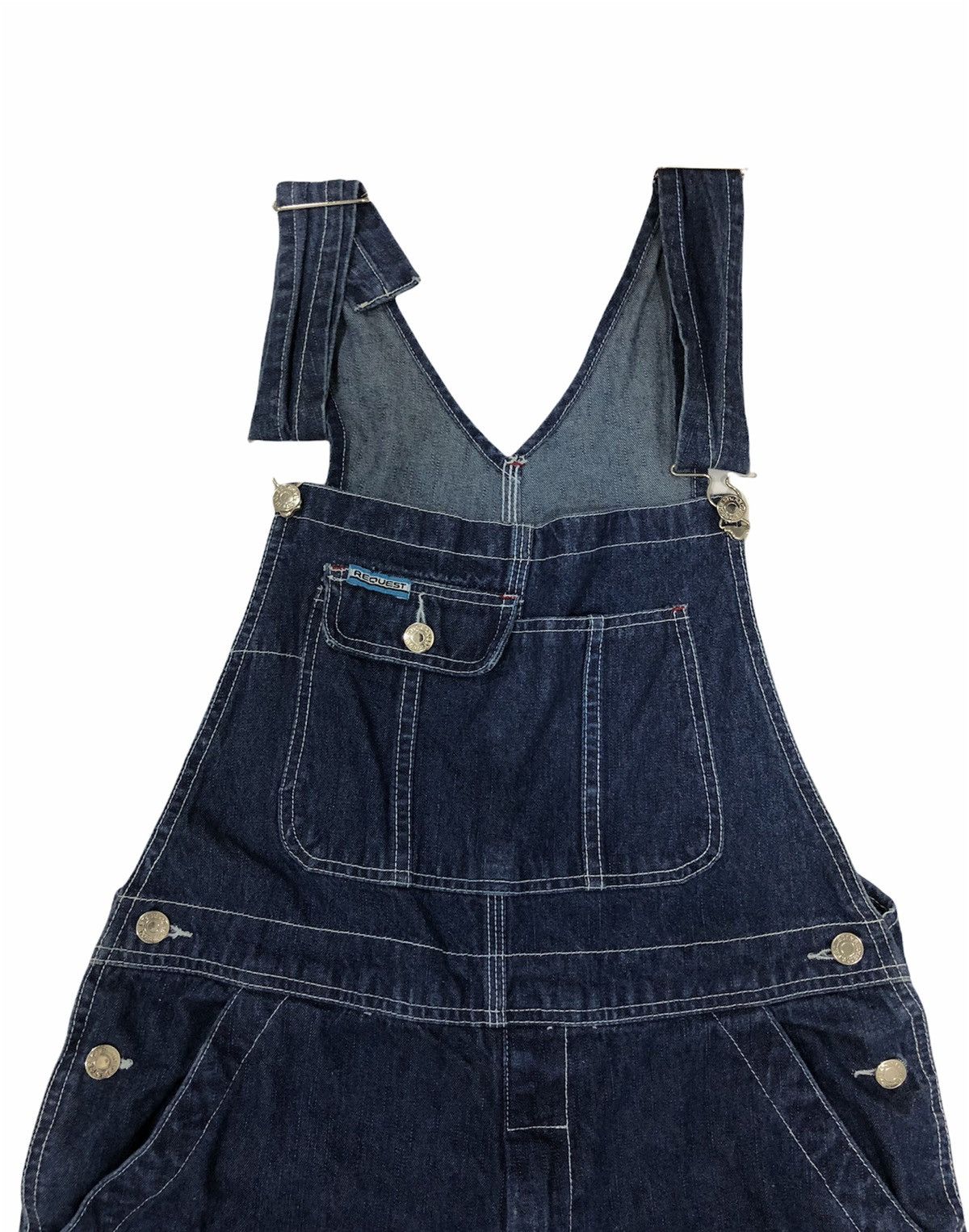 Japanese Brand × Request Jeans × Vintage Vintage Y2K Style REQUEST Denim Overalls – Size L Size US 34 / EU 50 - 3 Thumbnail