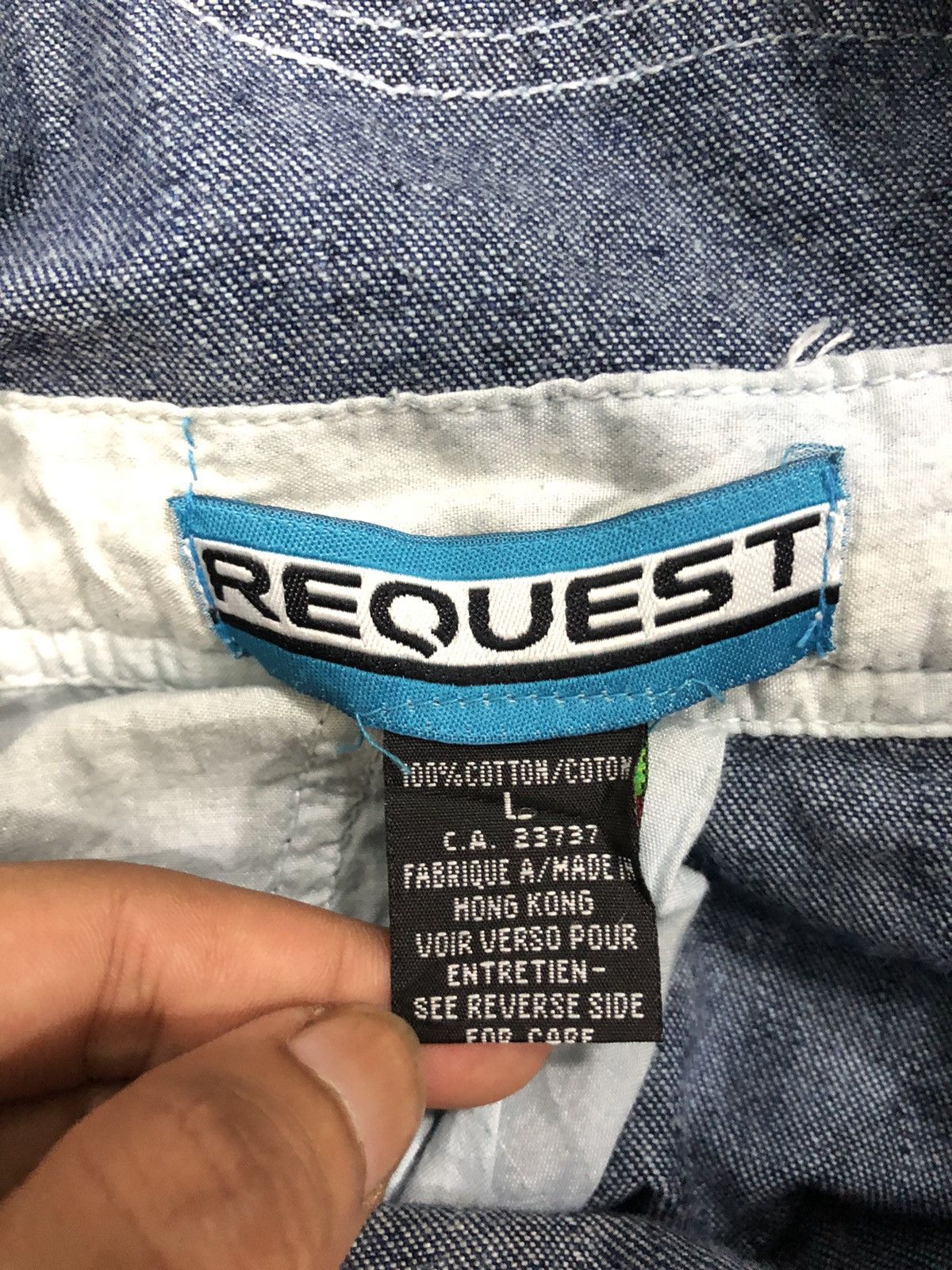 Japanese Brand × Request Jeans × Vintage Vintage Y2K Style REQUEST Denim Overalls – Size L Size US 34 / EU 50 - 11 Thumbnail