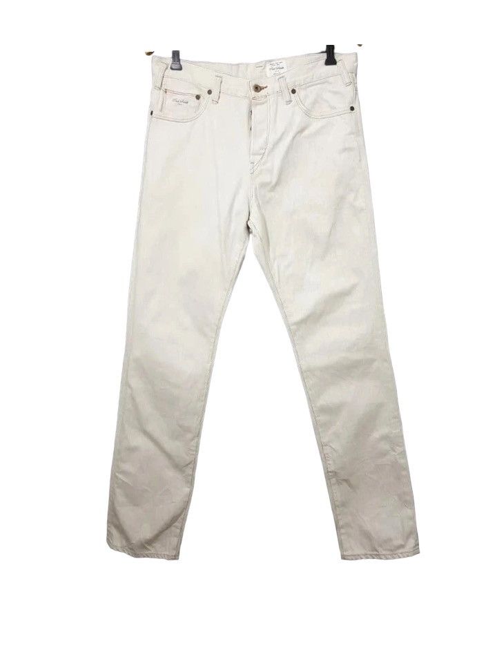 Paul Smith Red Ear Rare Rainbow Stitching White Jean
