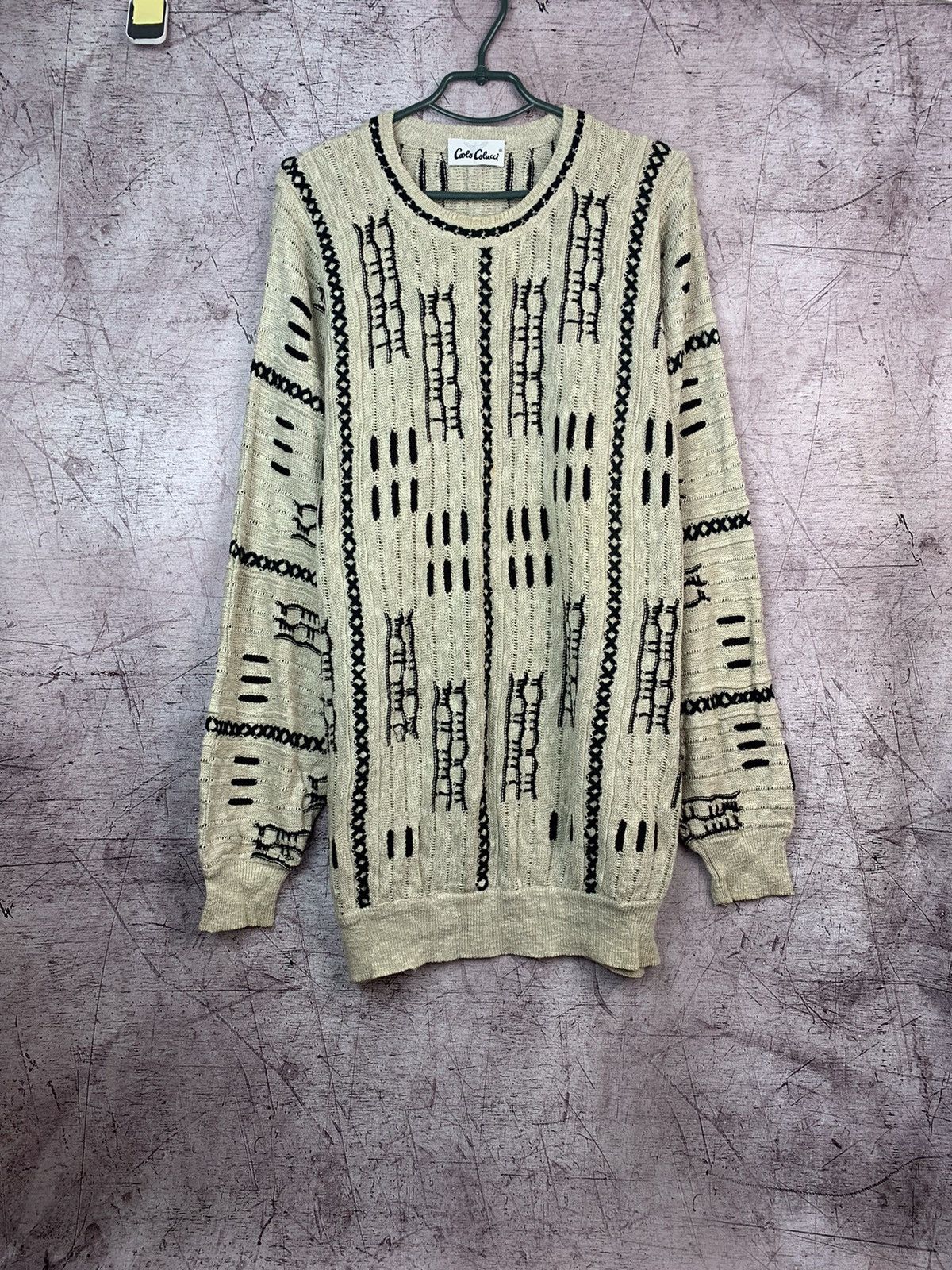 Carlo Colucci Vintage Mens Knit Sweater Coogi Style