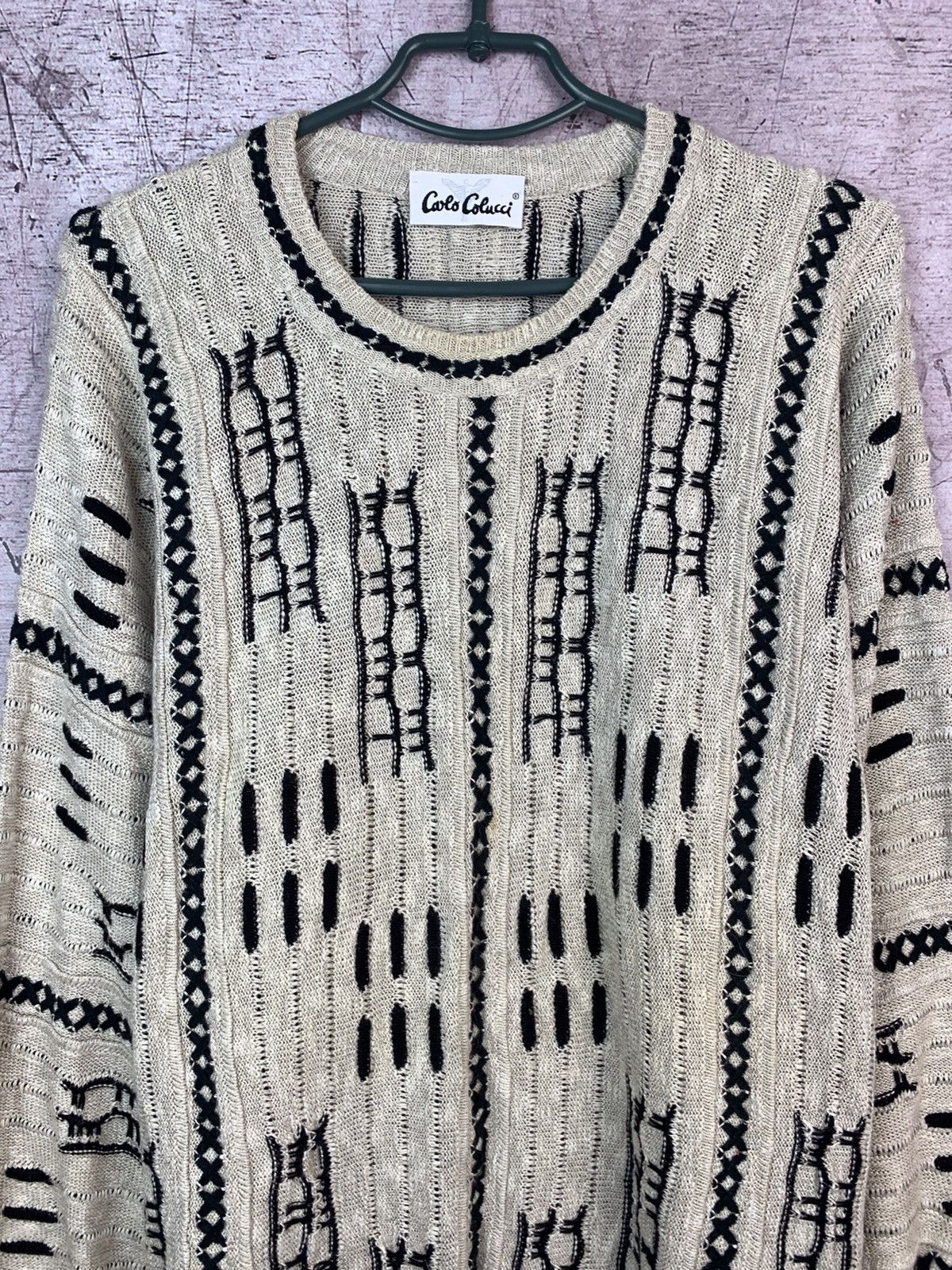 Carlo Colucci × Vintage Carlo Colucci Vintage Mens Knit Sweater Coogi Style Size US XL / EU 56 / 4 - 2 Thumbnail