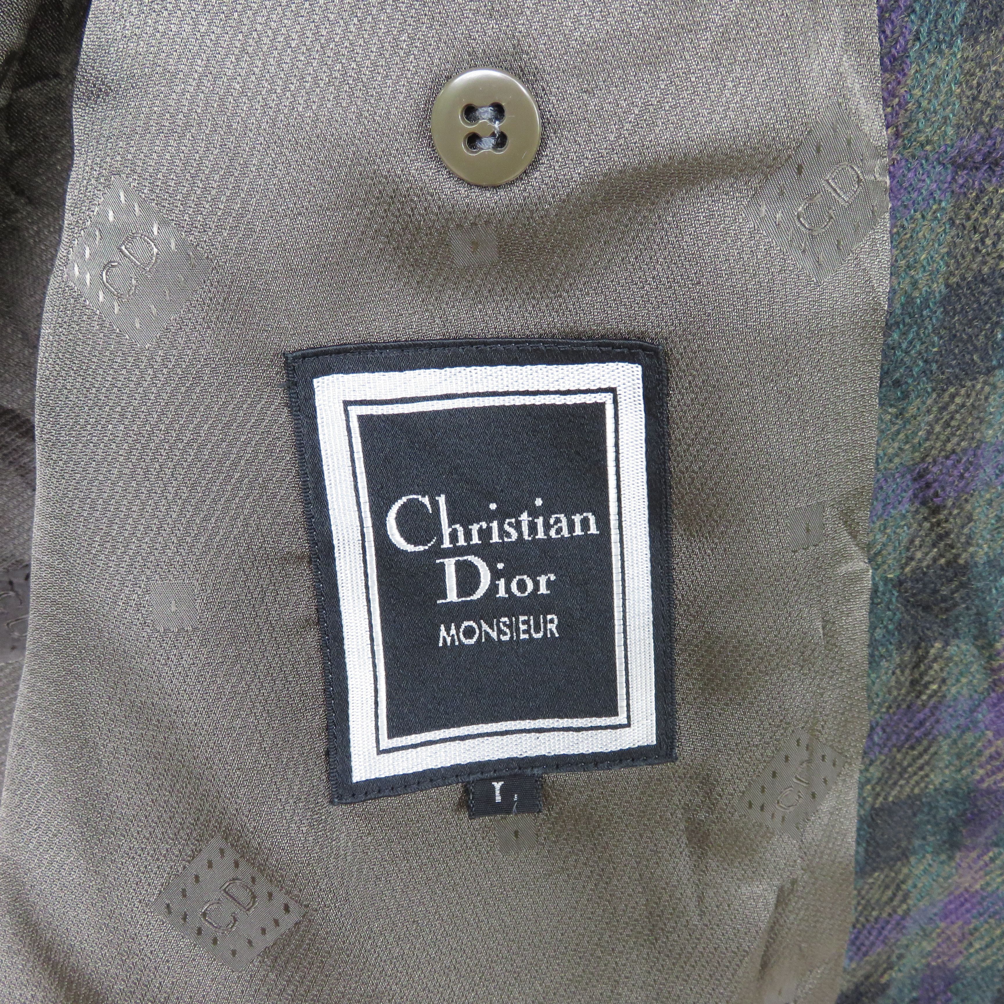 Christian Dior Monsieur Christian Dior Plaid Wool Vintage CD Blazer Size US L / EU 52-54 / 3 - 8 Thumbnail