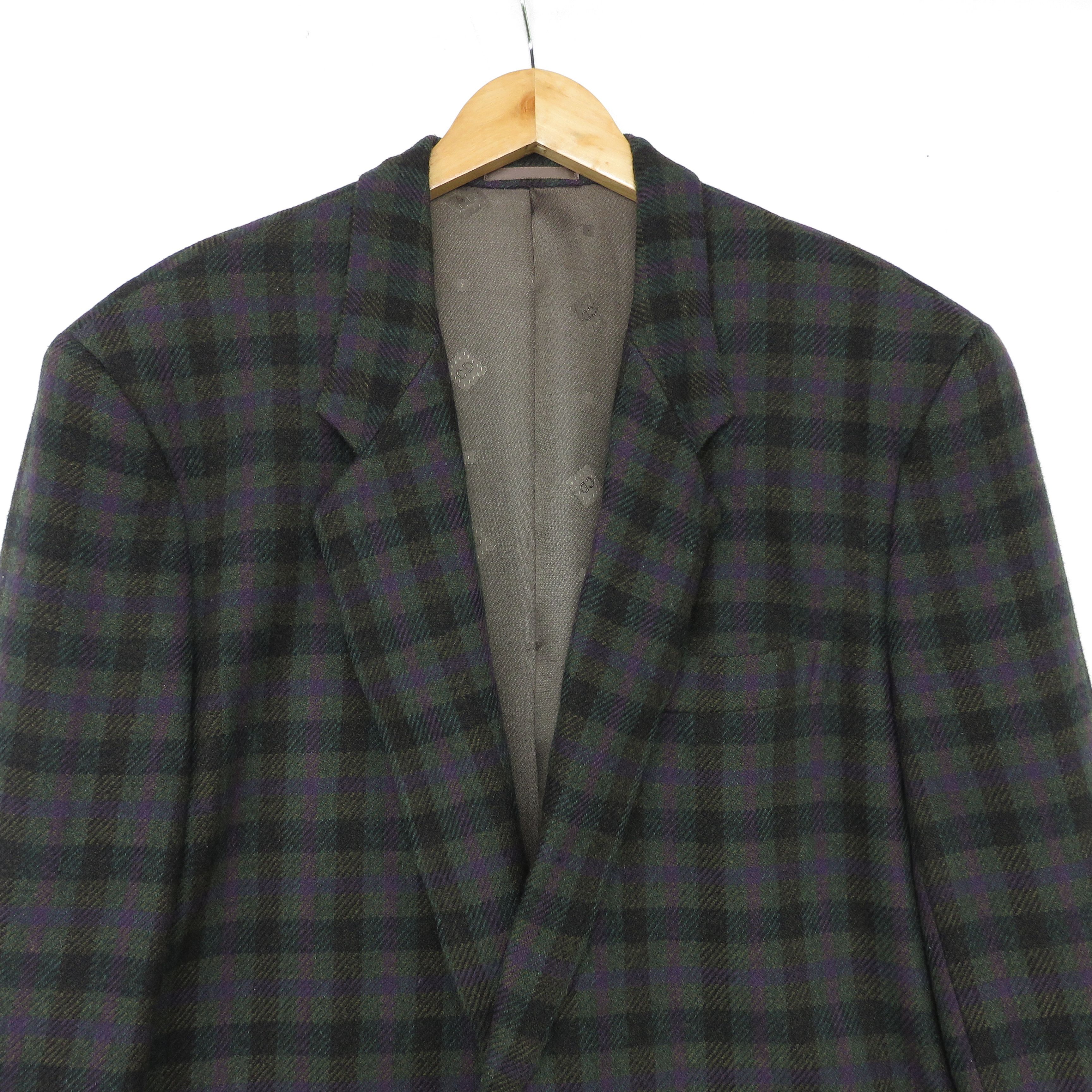 Christian Dior Monsieur Christian Dior Plaid Wool Vintage CD Blazer Size US L / EU 52-54 / 3 - 3 Thumbnail