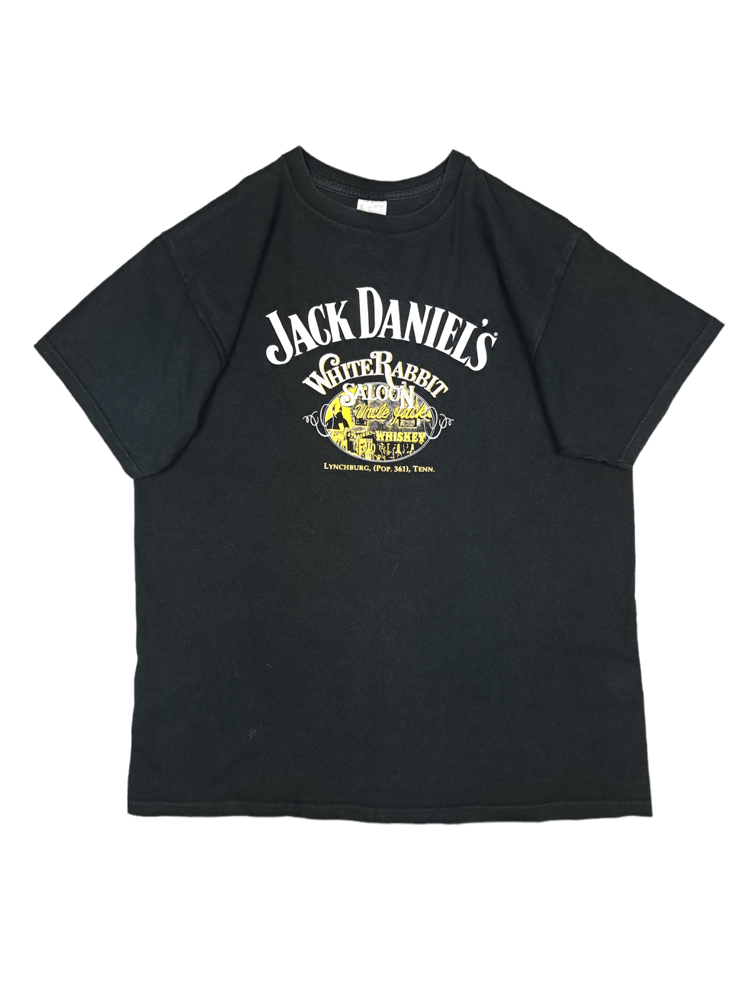 Vintage 90's VIntage Jack Daniels White Rabbit Washed Black Tshirt